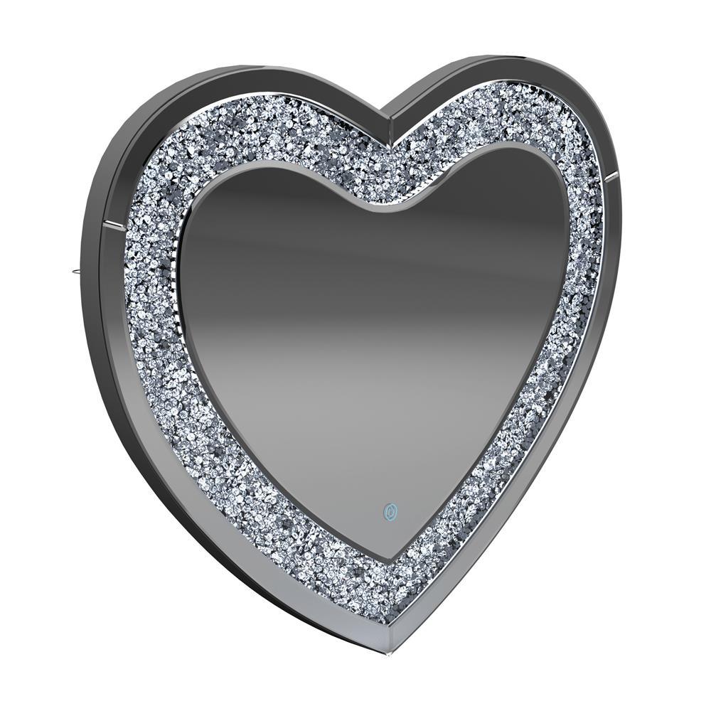 Aiko Heart Shape Wall Mirror Silver - Luxury Home Furniture (MI)