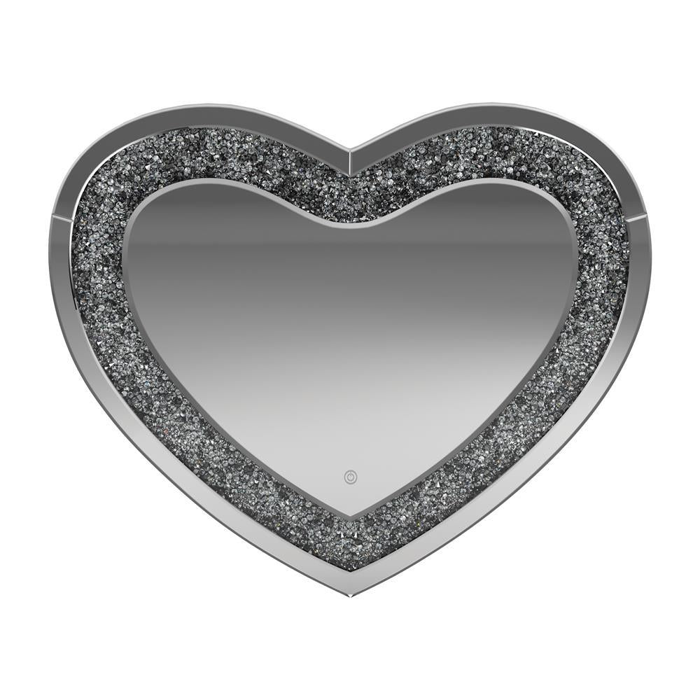 Aiko Heart Shape Wall Mirror Silver - Luxury Home Furniture (MI)