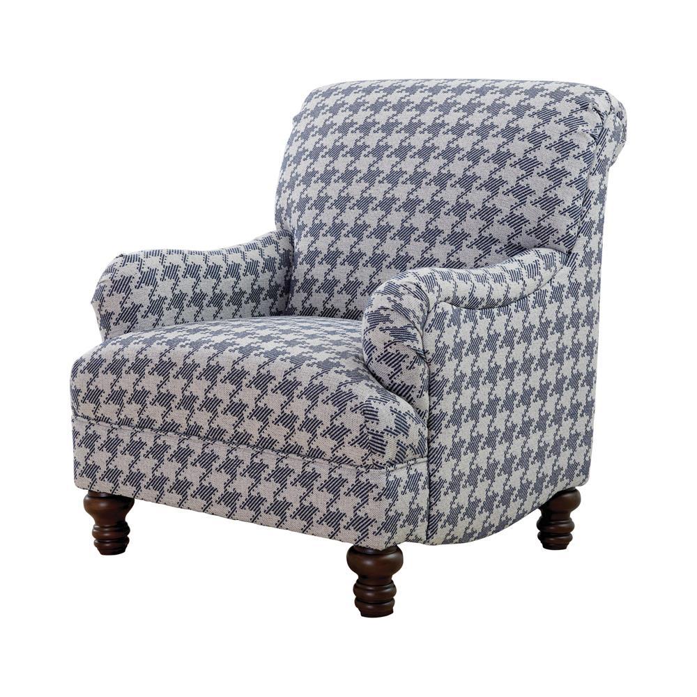 Glenn Recessed Arms Accent Chair Blue - Luxury Home Furniture (MI)