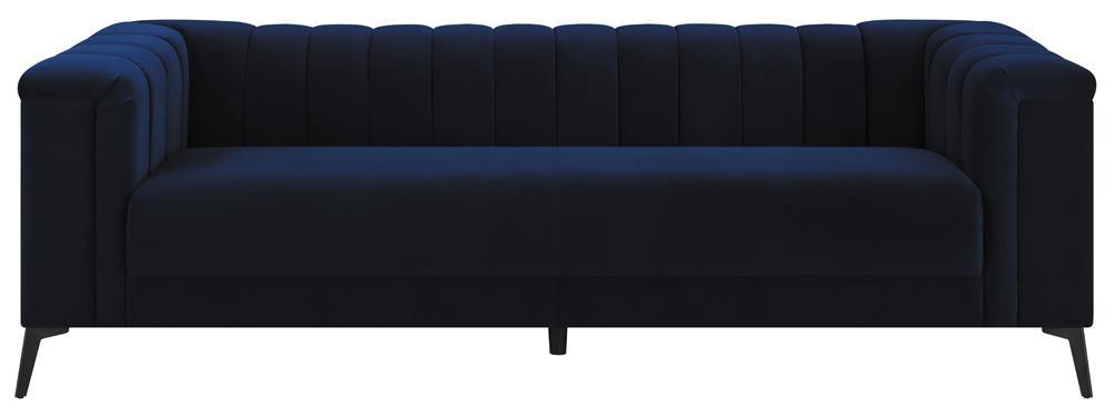 Chalet Tuxedo Arm Sofa Blue - Luxury Home Furniture (MI)