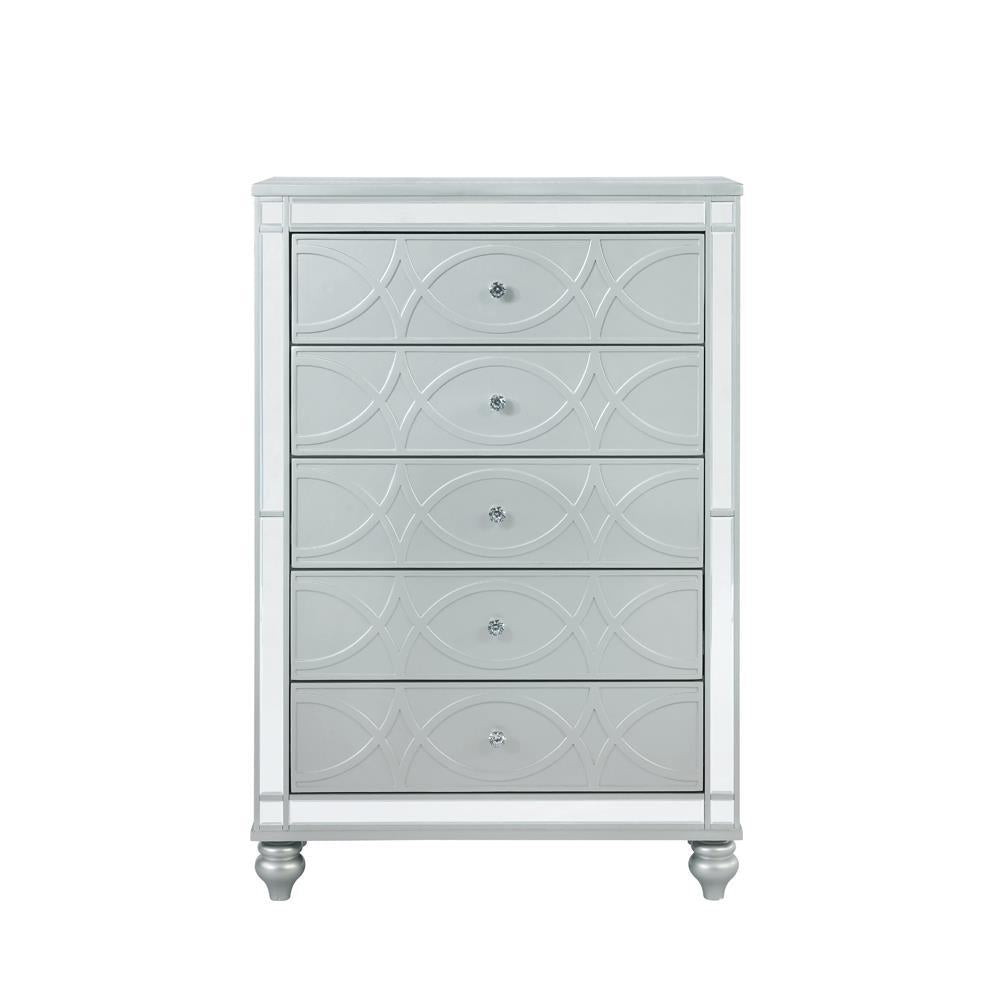 Gunnison 5-drawer Chest Silver Metallic - Luxury Home Furniture (MI)