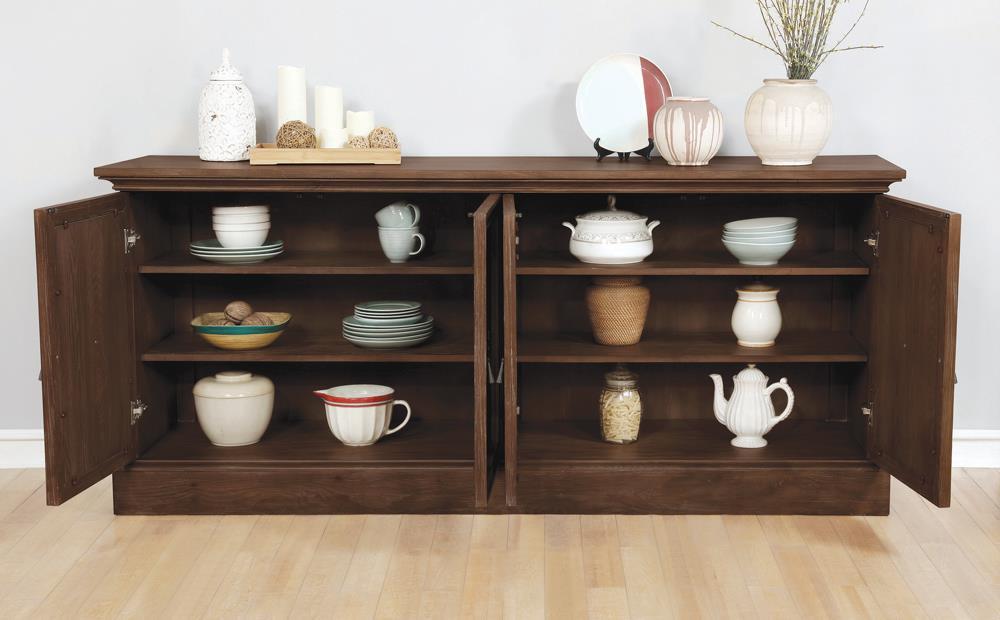 Brockway 4-door Server Antique Java - Luxury Home Furniture (MI)