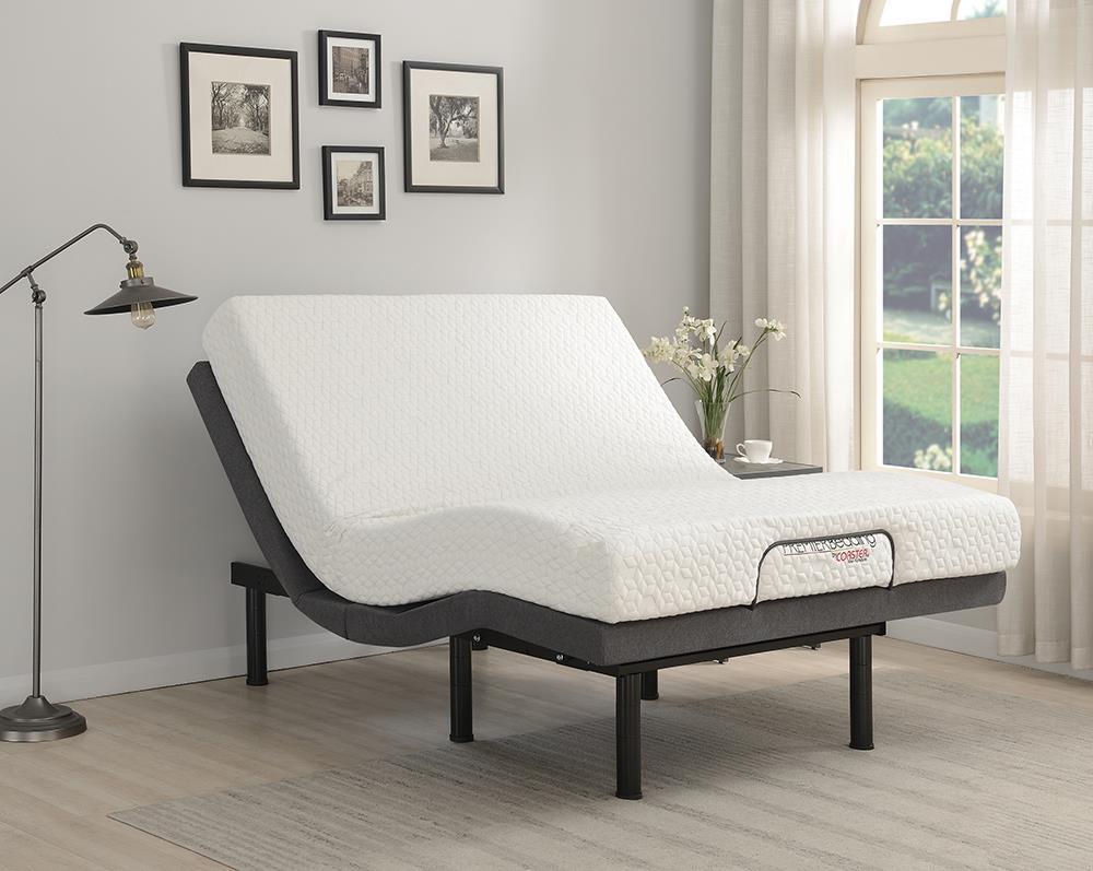 Negan Eastern King, E.King, Queen, & Twin XL Adjustable Bed Base Grey and Black