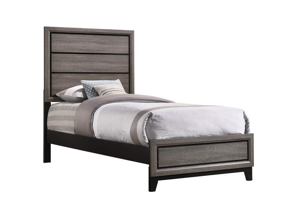 Watson Full & Twin Panel Bed Grey Oak