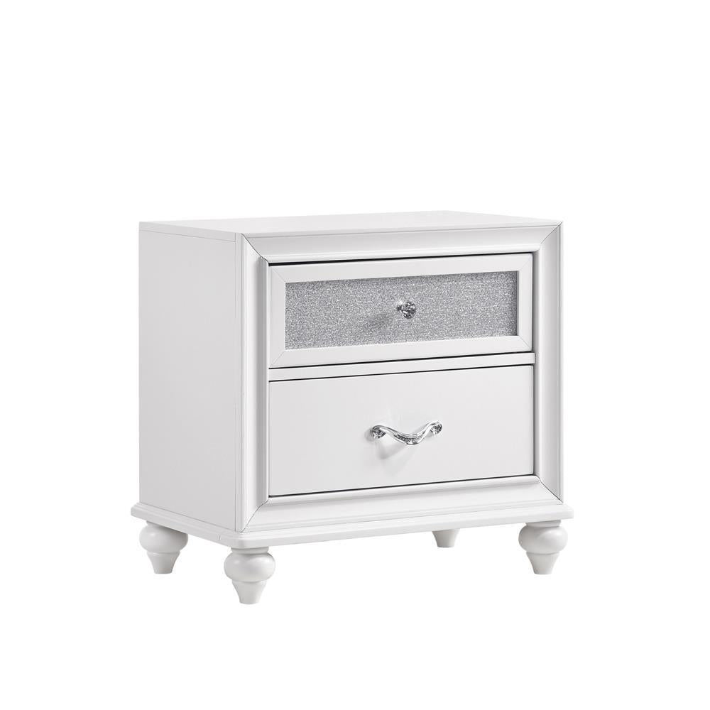 Barzini 2-drawer Nightstand White - Luxury Home Furniture (MI)