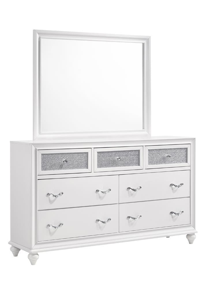 Barzini Rectangle Dresser Mirror White - Luxury Home Furniture (MI)