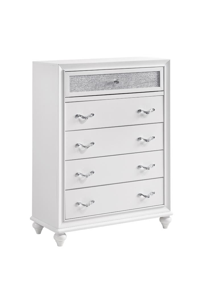 Barzini 5-drawer Chest White - Luxury Home Furniture (MI)