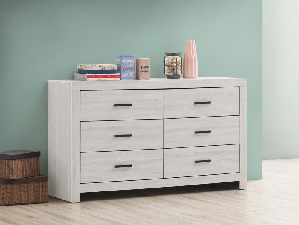 Brantford 6-drawer Dresser Coastal White - Luxury Home Furniture (MI)