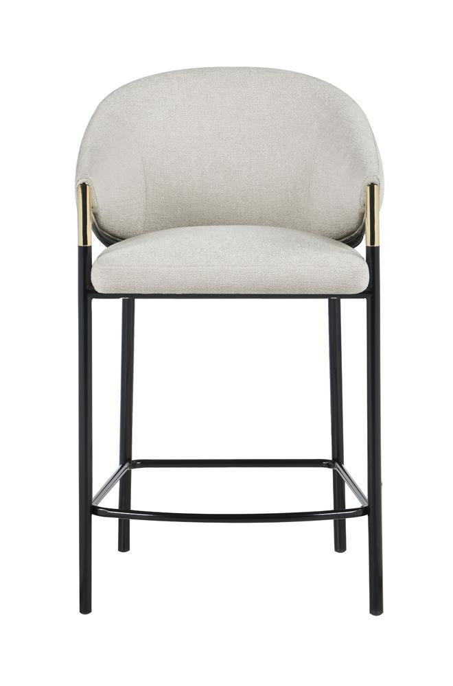 Chadwick Sloped Arm Counter Height Stools Beige and Glossy Black (Set of 2) - Luxury Home Furniture (MI)