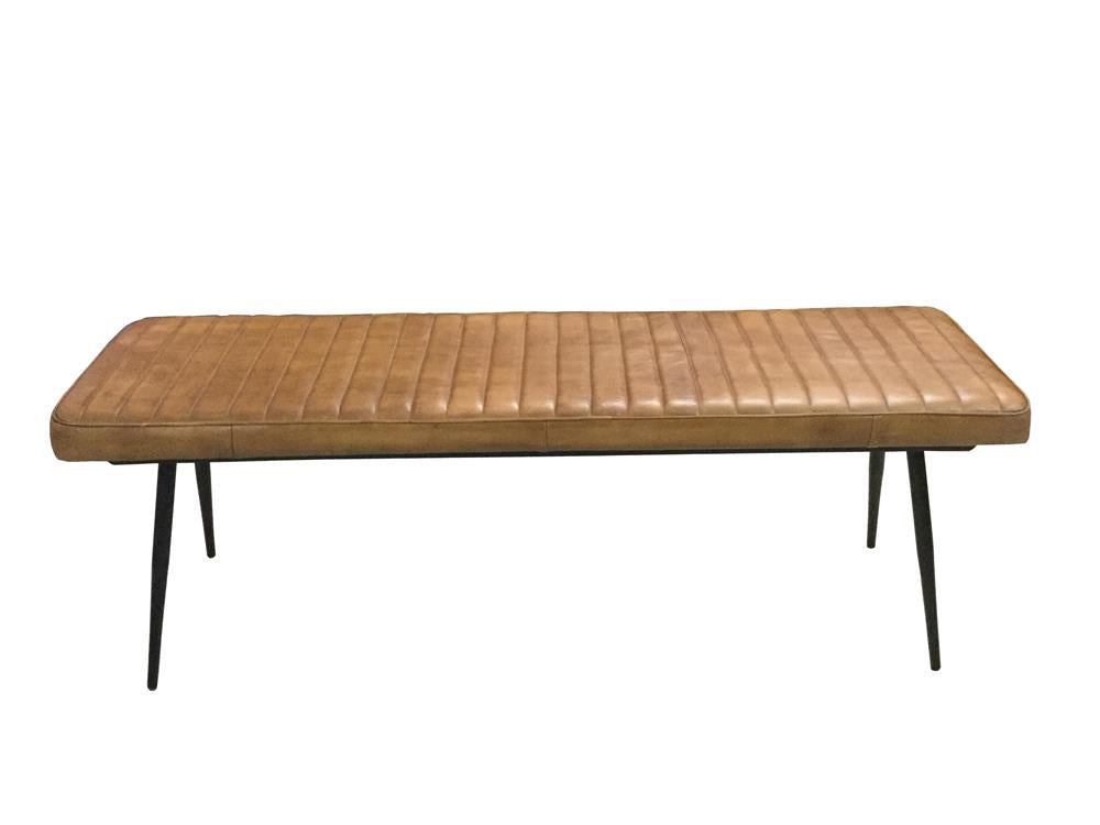 Misty Cushion Side Bench Camel and Black - Luxury Home Furniture (MI)