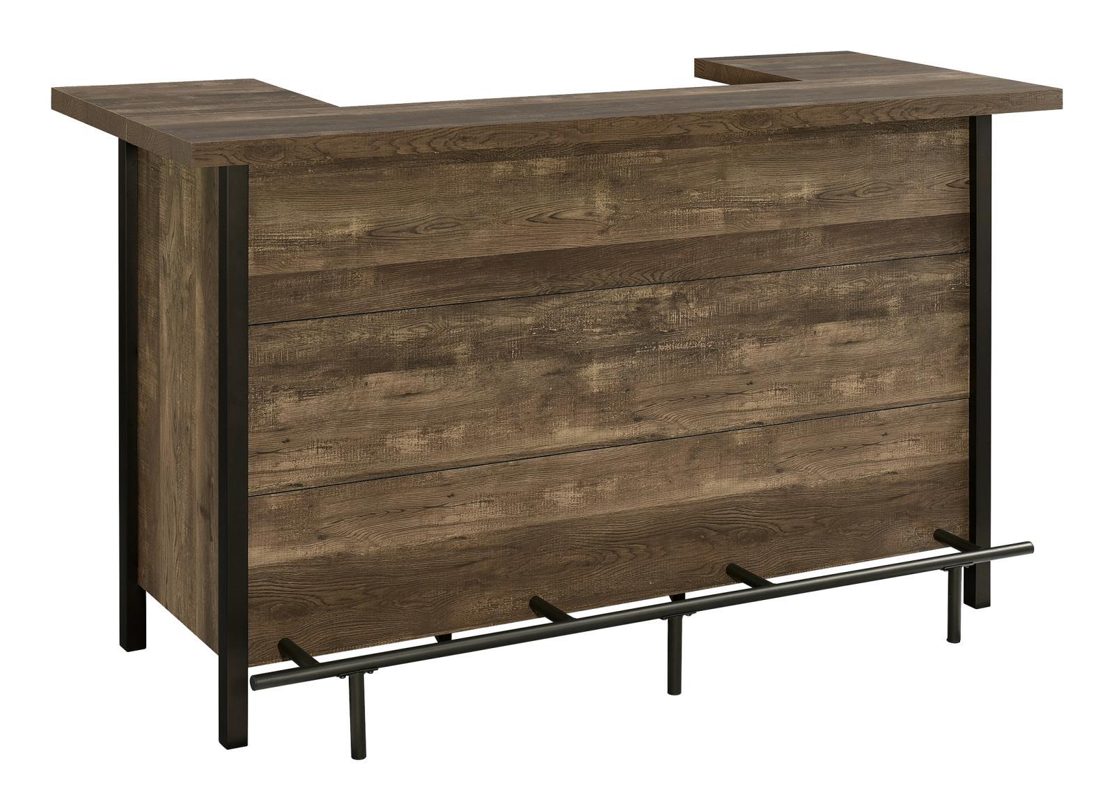 Bellemore Rectangular Storage Bar Unit Rustic Oak - Luxury Home Furniture (MI)