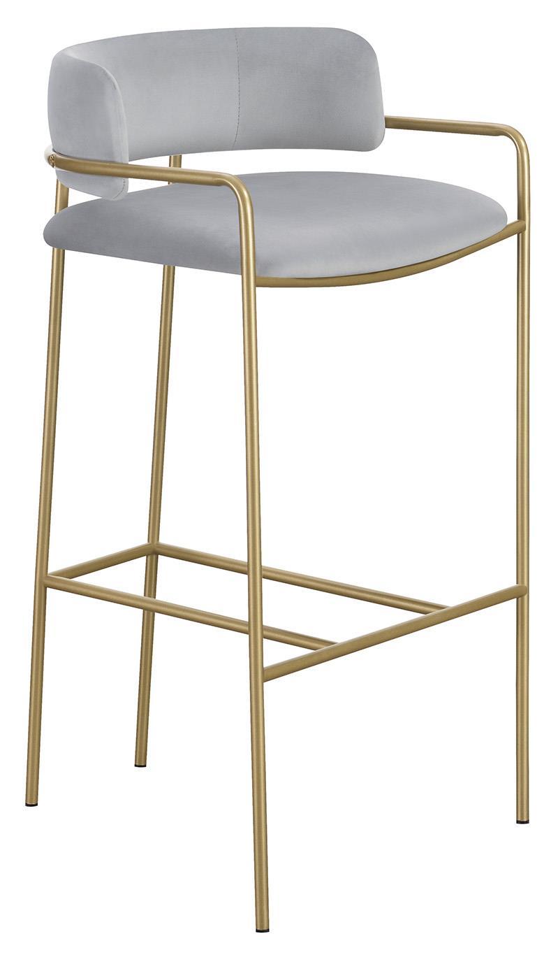 Comstock Upholstered Low Back Stool Grey and Gold - Luxury Home Furniture (MI)
