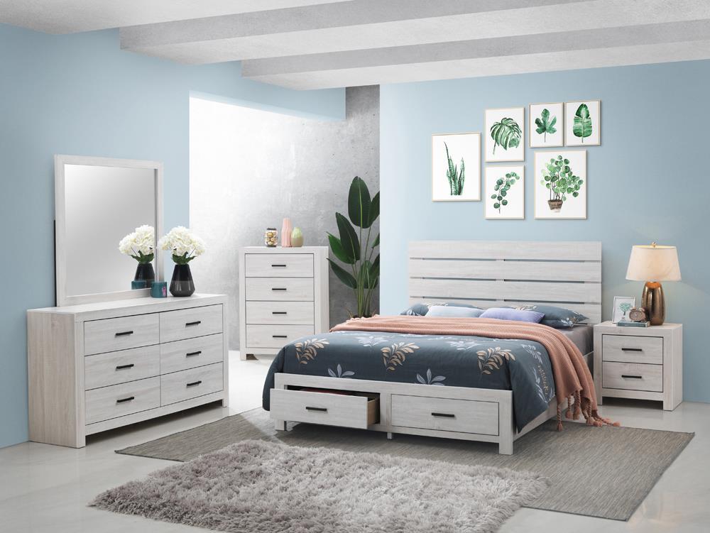 Brantford Eastern King Panel Bed Coastal White - Luxury Home Furniture (MI)