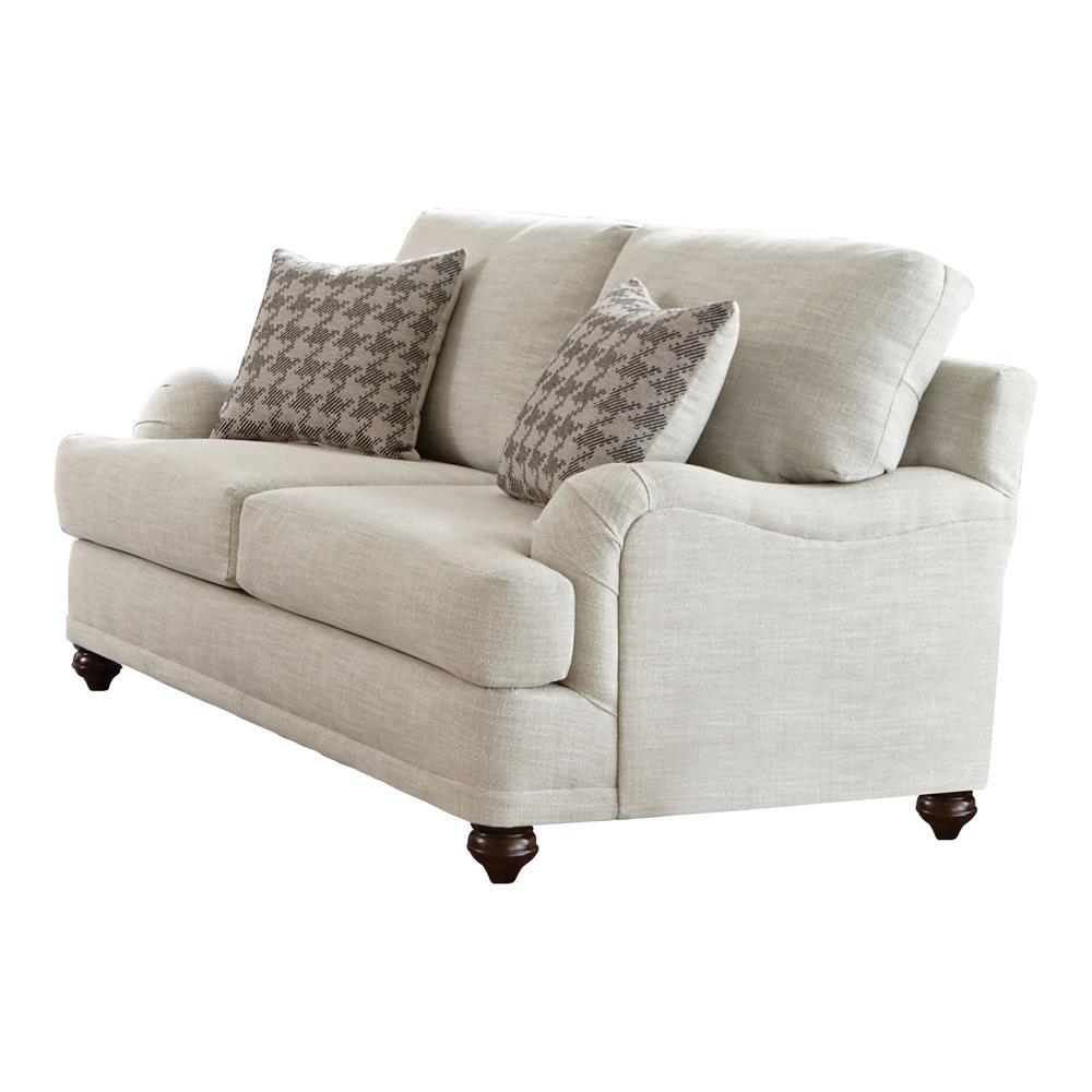 Glenn Cushion Back Loveseat Light Grey - Luxury Home Furniture (MI)