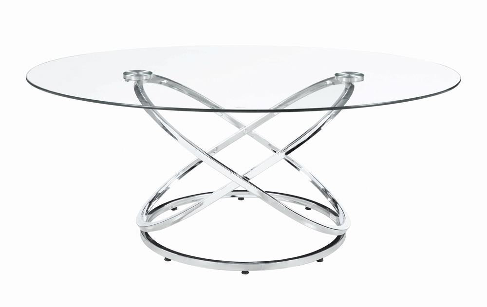 Warren 3-piece Occasional Set Chrome and Clear - Luxury Home Furniture (MI)