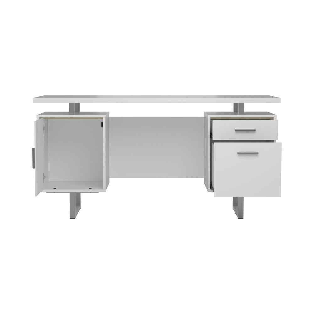 Lawtey Floating Top Office Desk White Gloss - Luxury Home Furniture (MI)