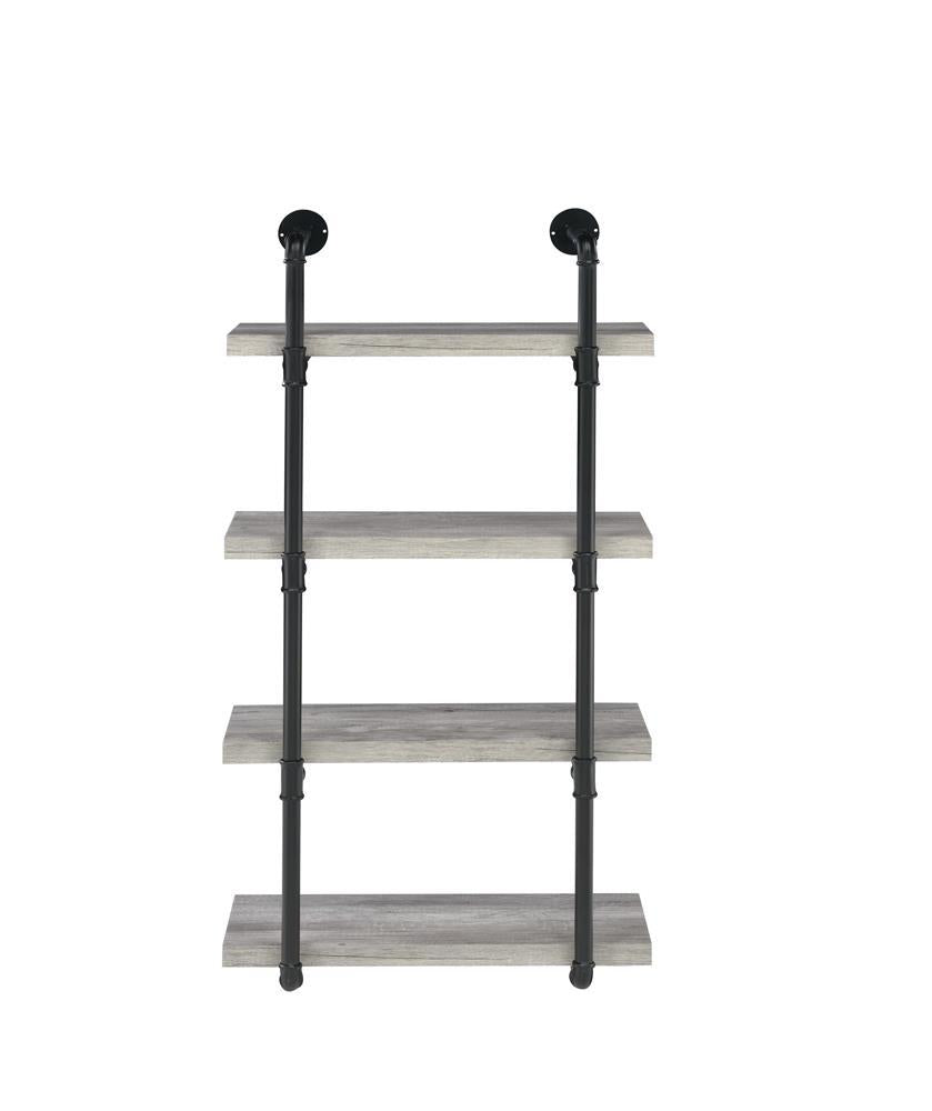 Elmcrest 24-inch Wall Shelf Black and Grey Driftwood - Luxury Home Furniture (MI)