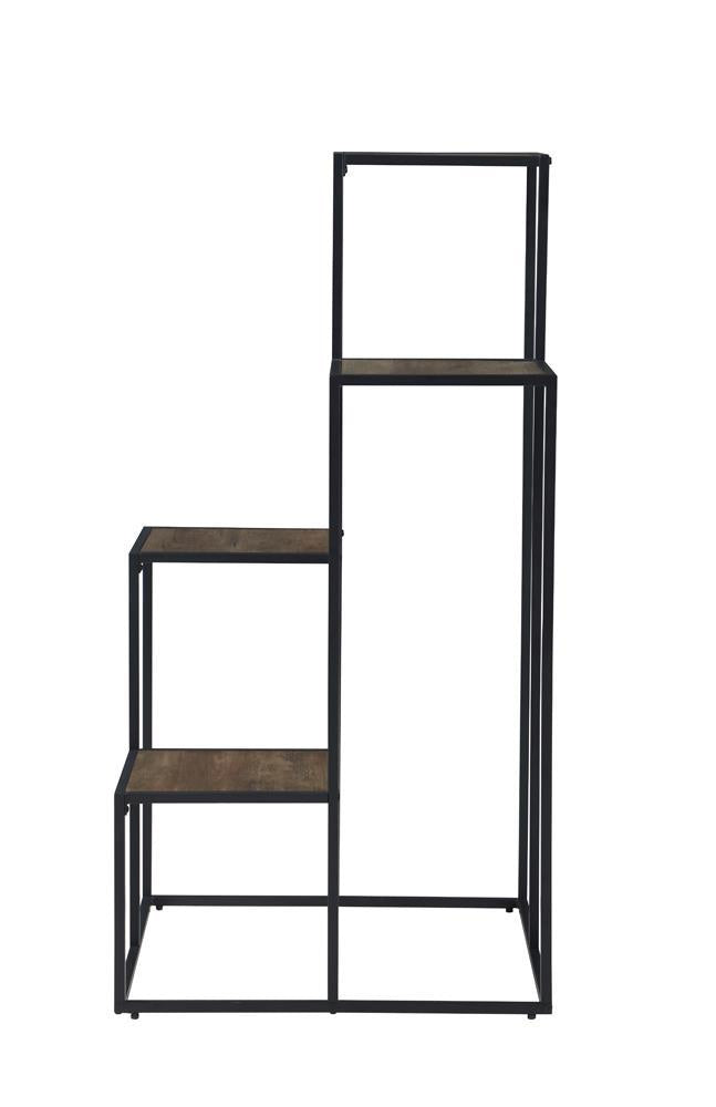 Rito 4-tier Display Shelf Rustic Brown and Black - Luxury Home Furniture (MI)