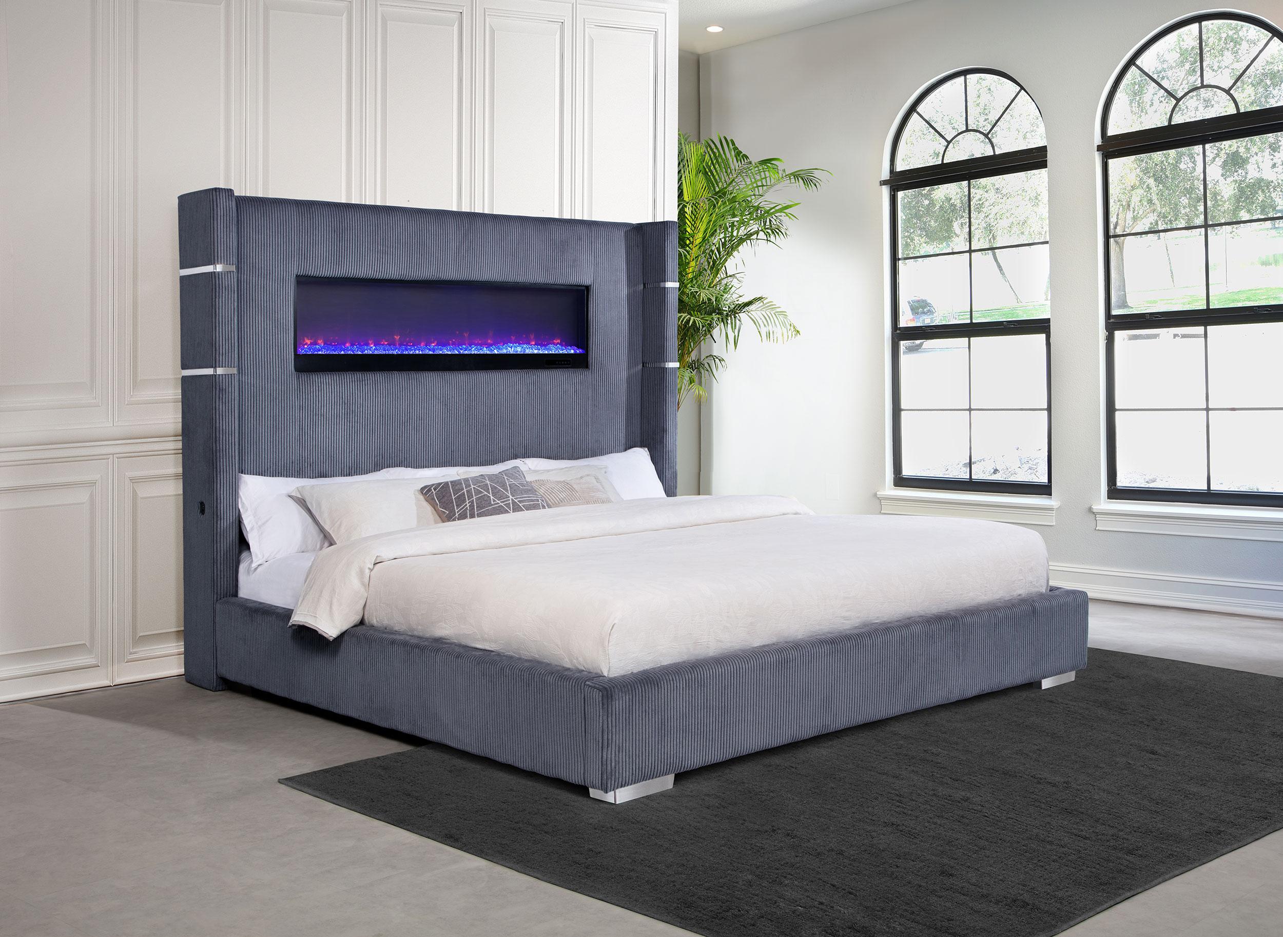 Tisdall California King, E.King & Queen Bed Grey, Black & Queen - Luxury Home Furniture (MI)