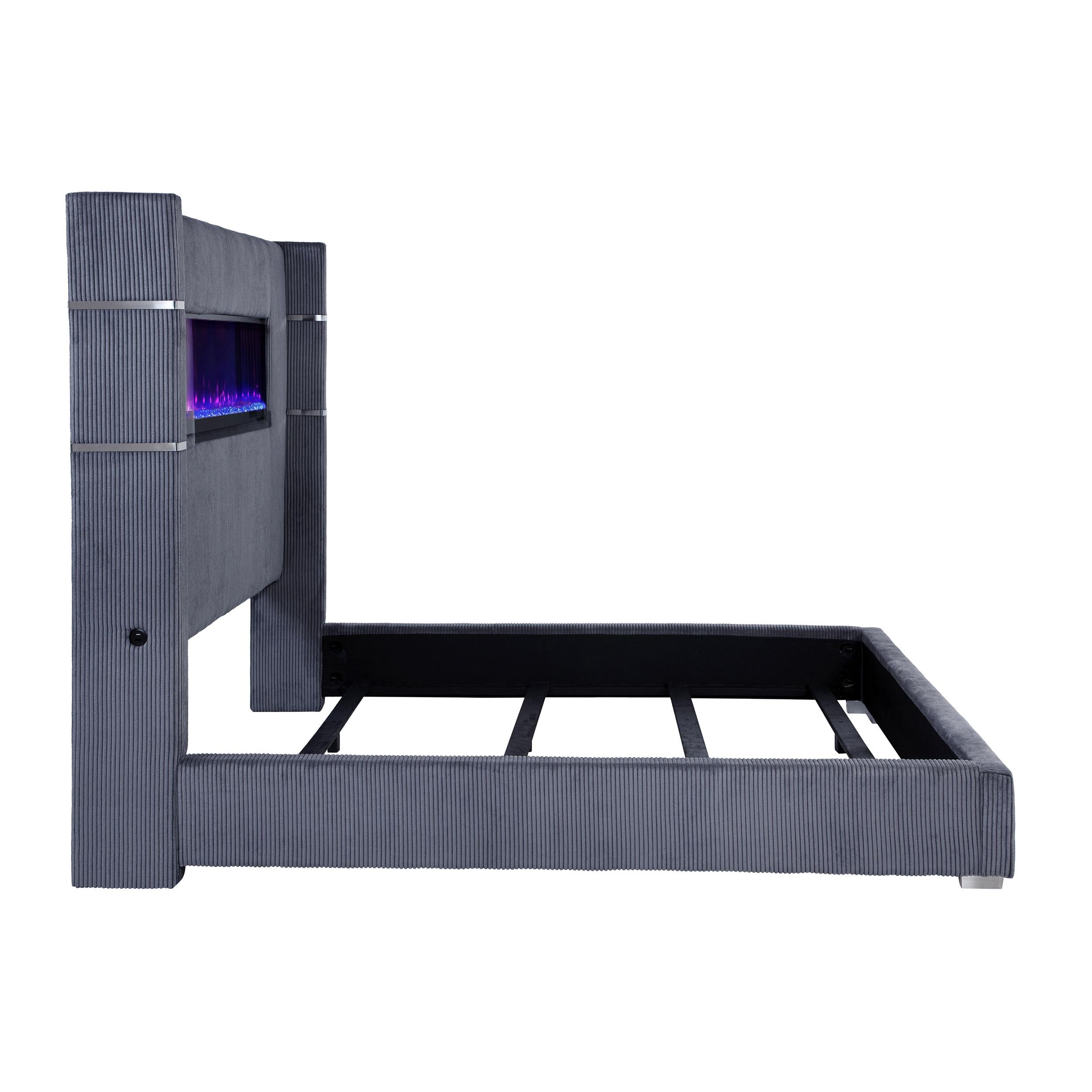 Tisdall California King, E.King & Queen Bed Grey, Black & Queen - Luxury Home Furniture (MI)