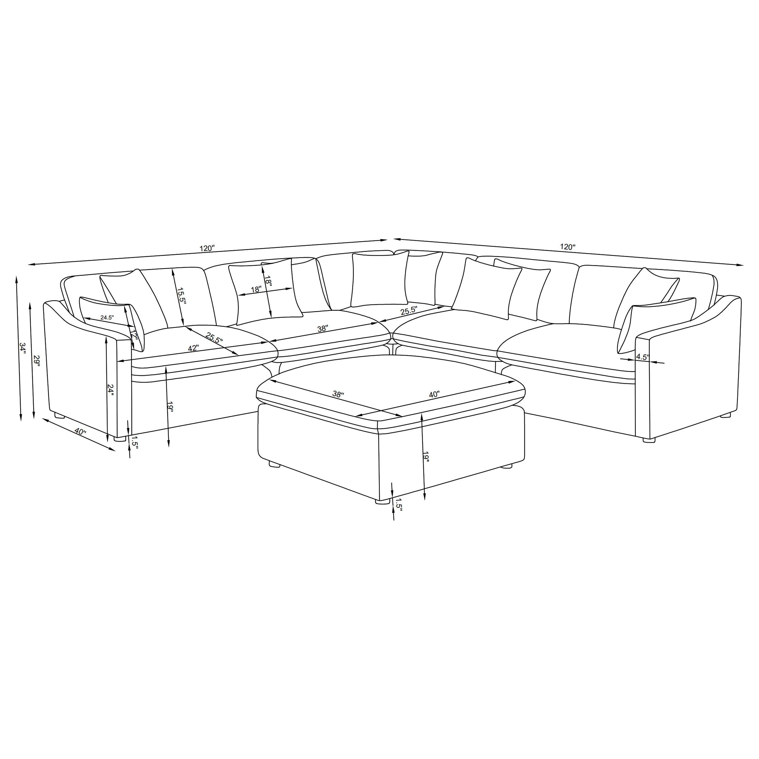 Hobson 6 Piece Sectionals - Luxury Home Furniture (MI)