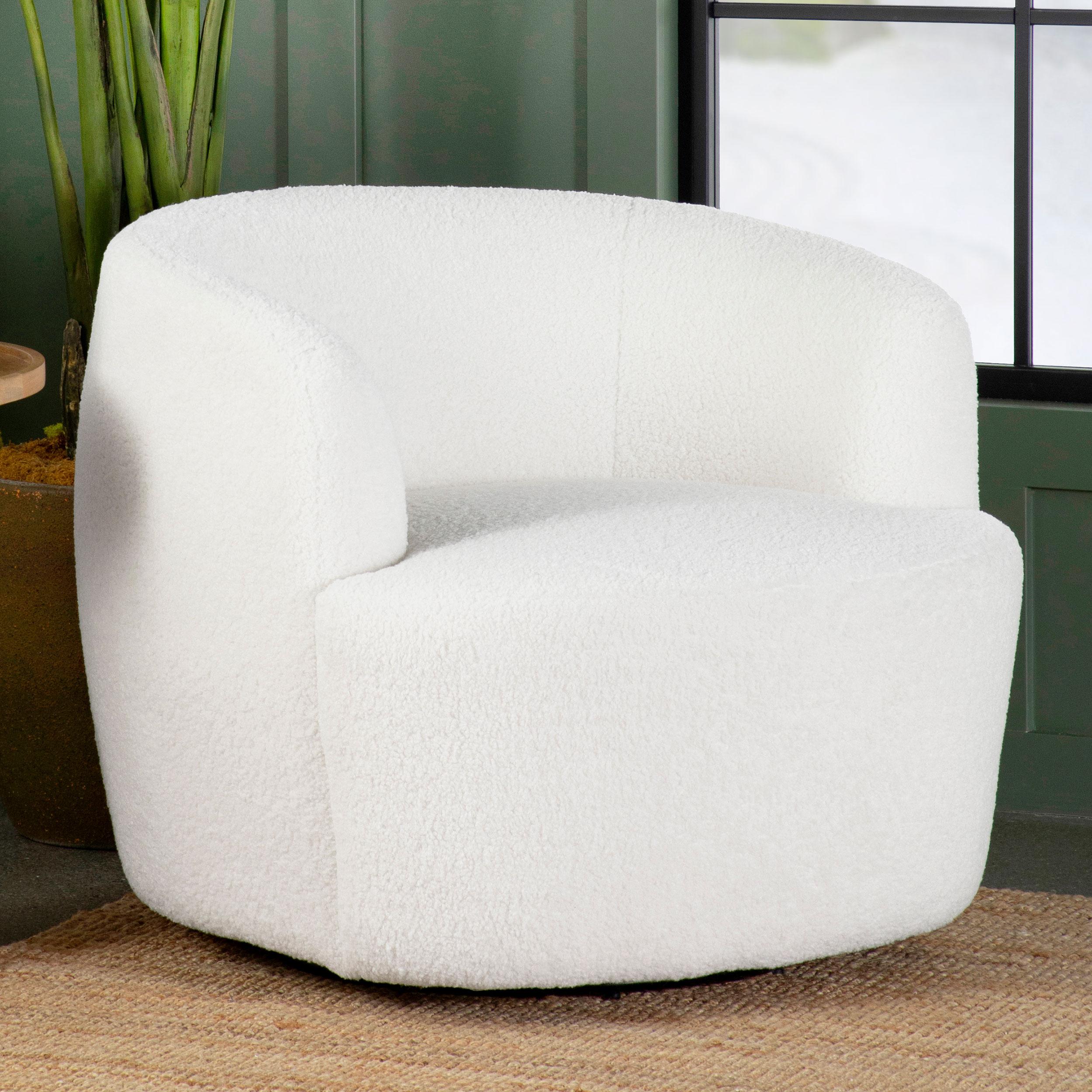 Hudson Upholstered Swivel Chair Natural - Luxury Home Furniture (MI)