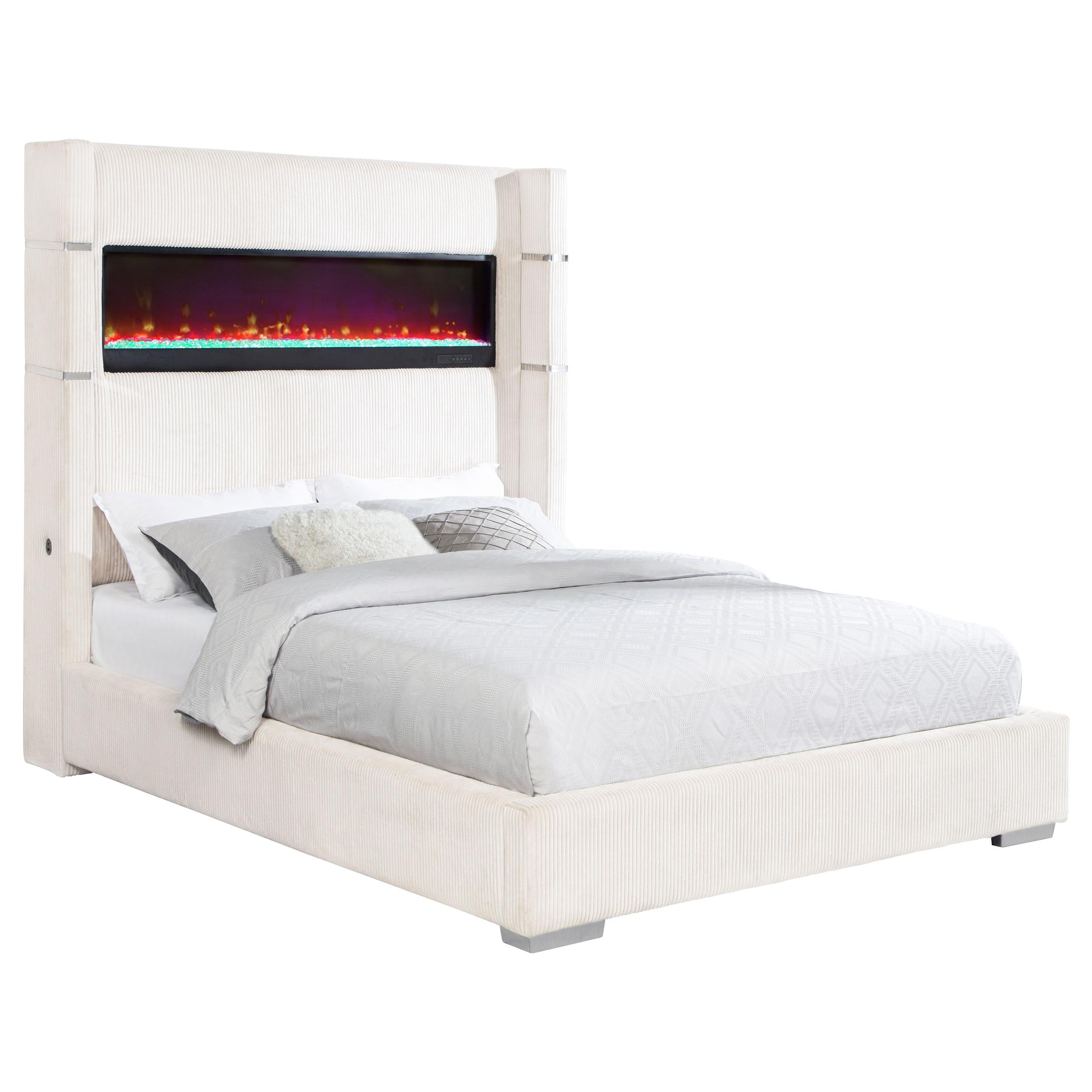 Tisdall Wingback Bed with Flame Visualizer