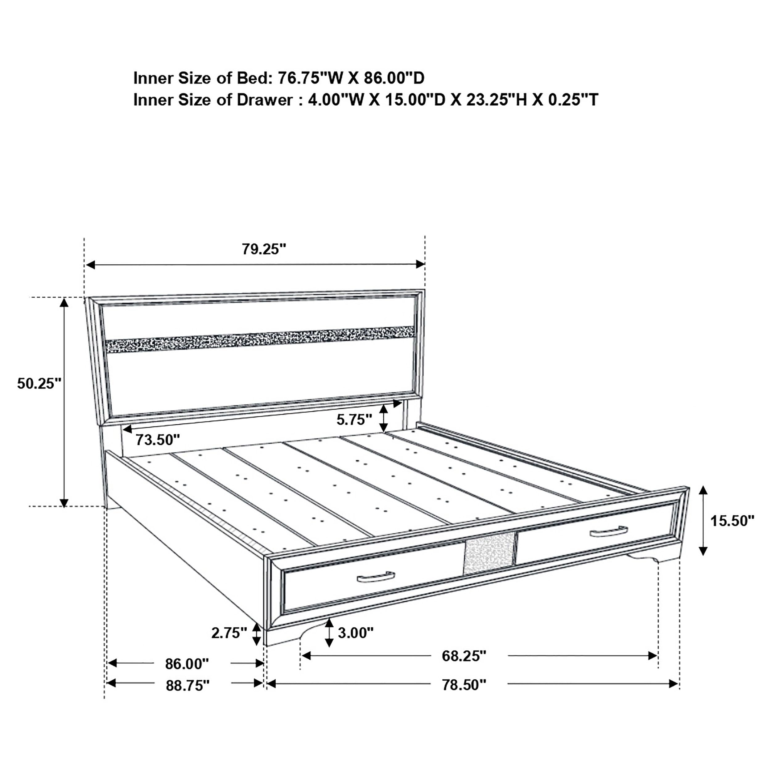 Miranda Panel Platform Storage Bed - Luxury Home Furniture (MI)