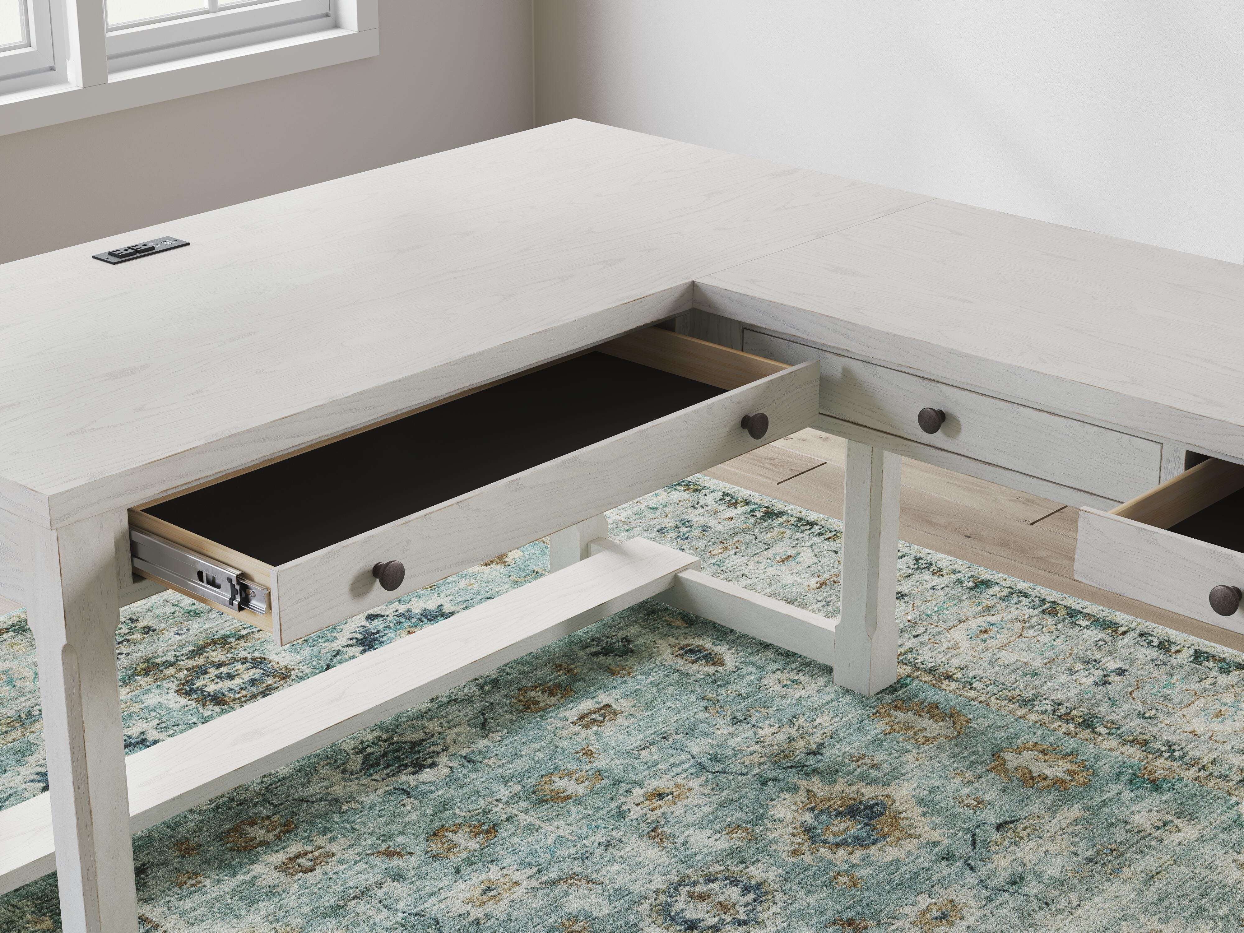 Robbinsdale L-Shaped Home Office Desk - Luxury Home Furniture (MI)