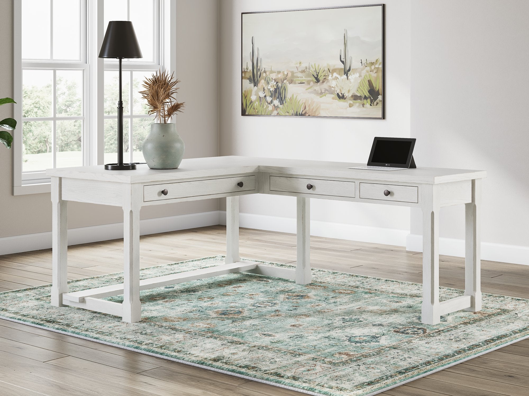 Robbinsdale L-Shaped Home Office Desk - Luxury Home Furniture (MI)