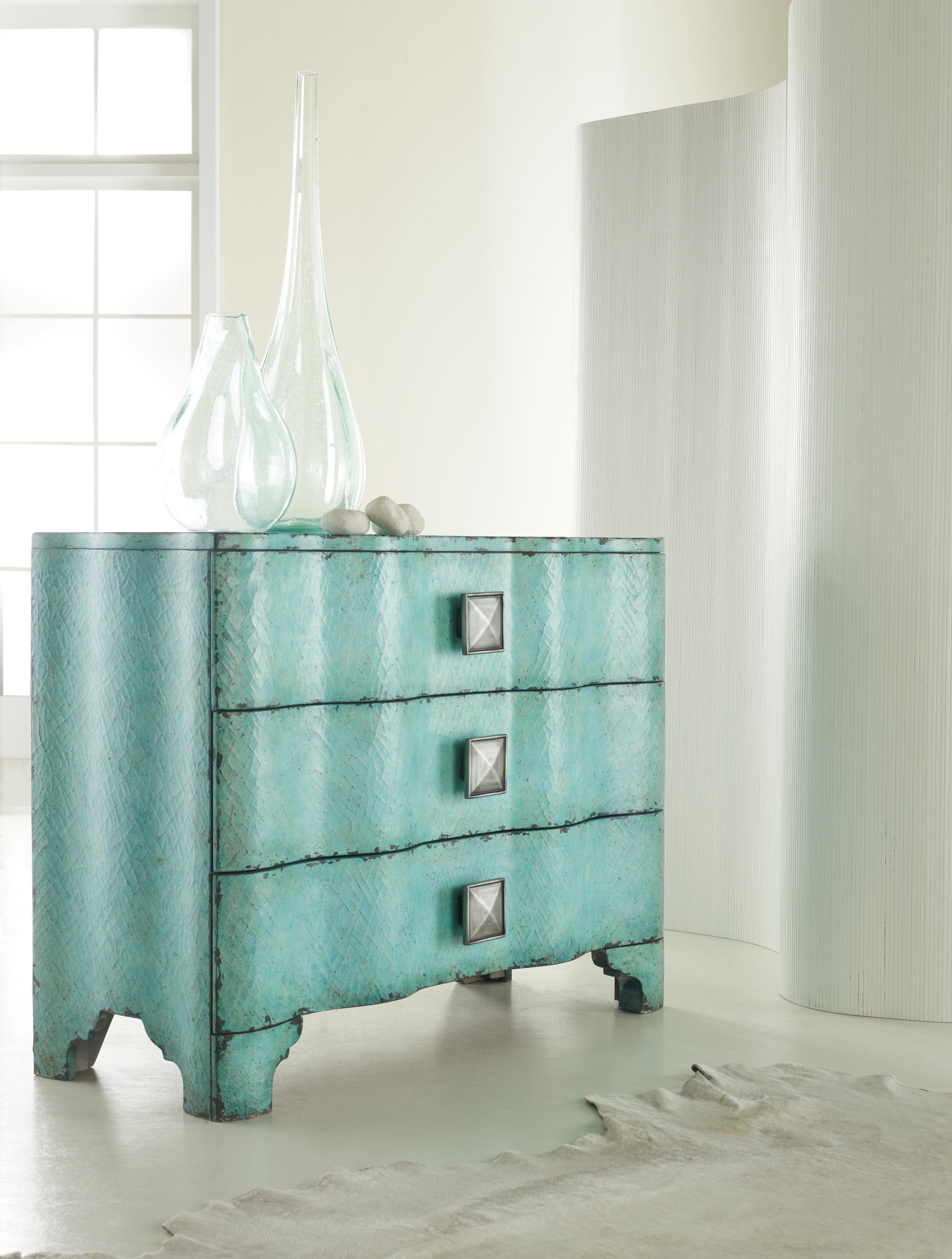 Melange Turquoise Crackle Chest - Luxury Home Furniture (MI)