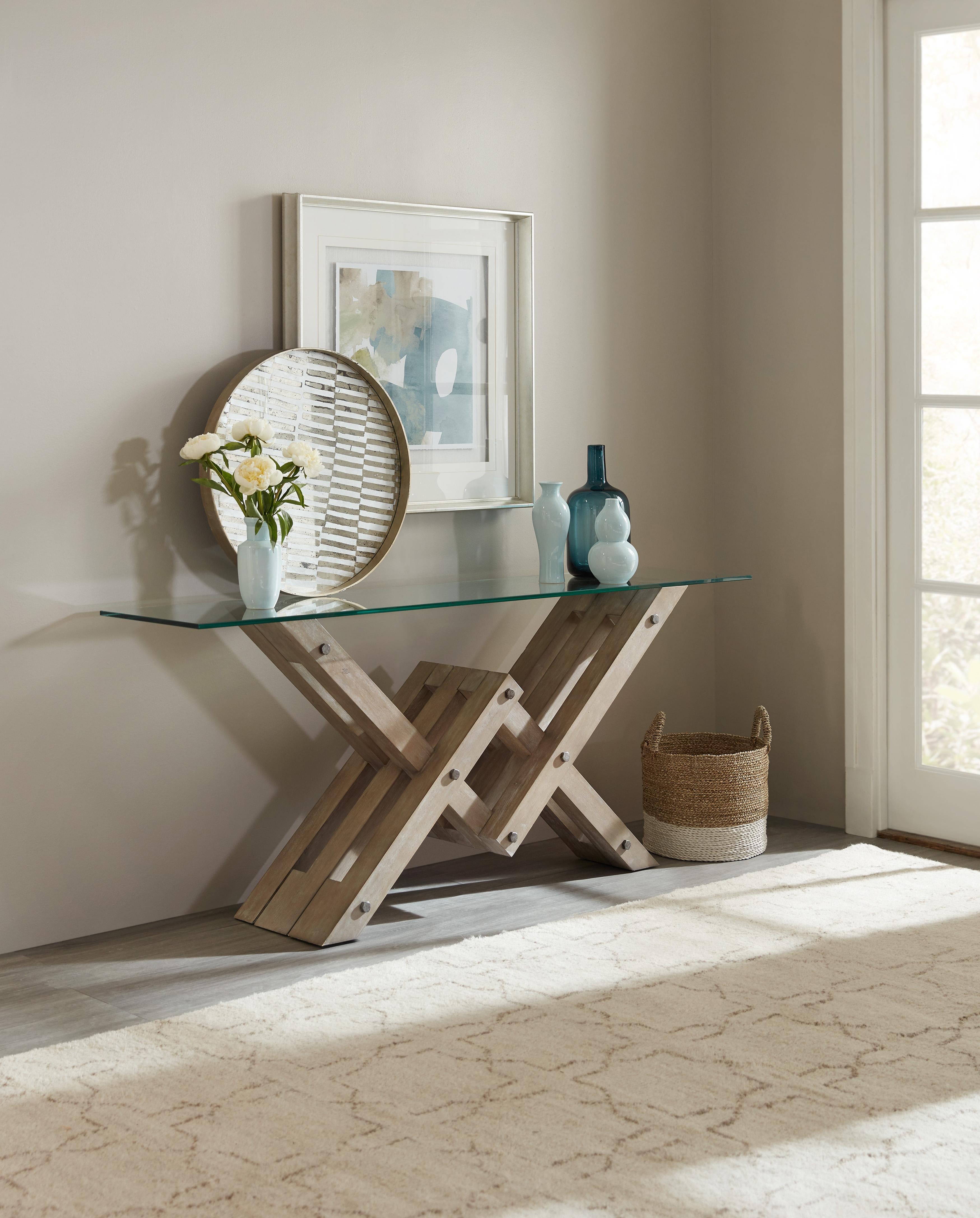 Affinity Glass Top Accent Console - Luxury Home Furniture (MI)