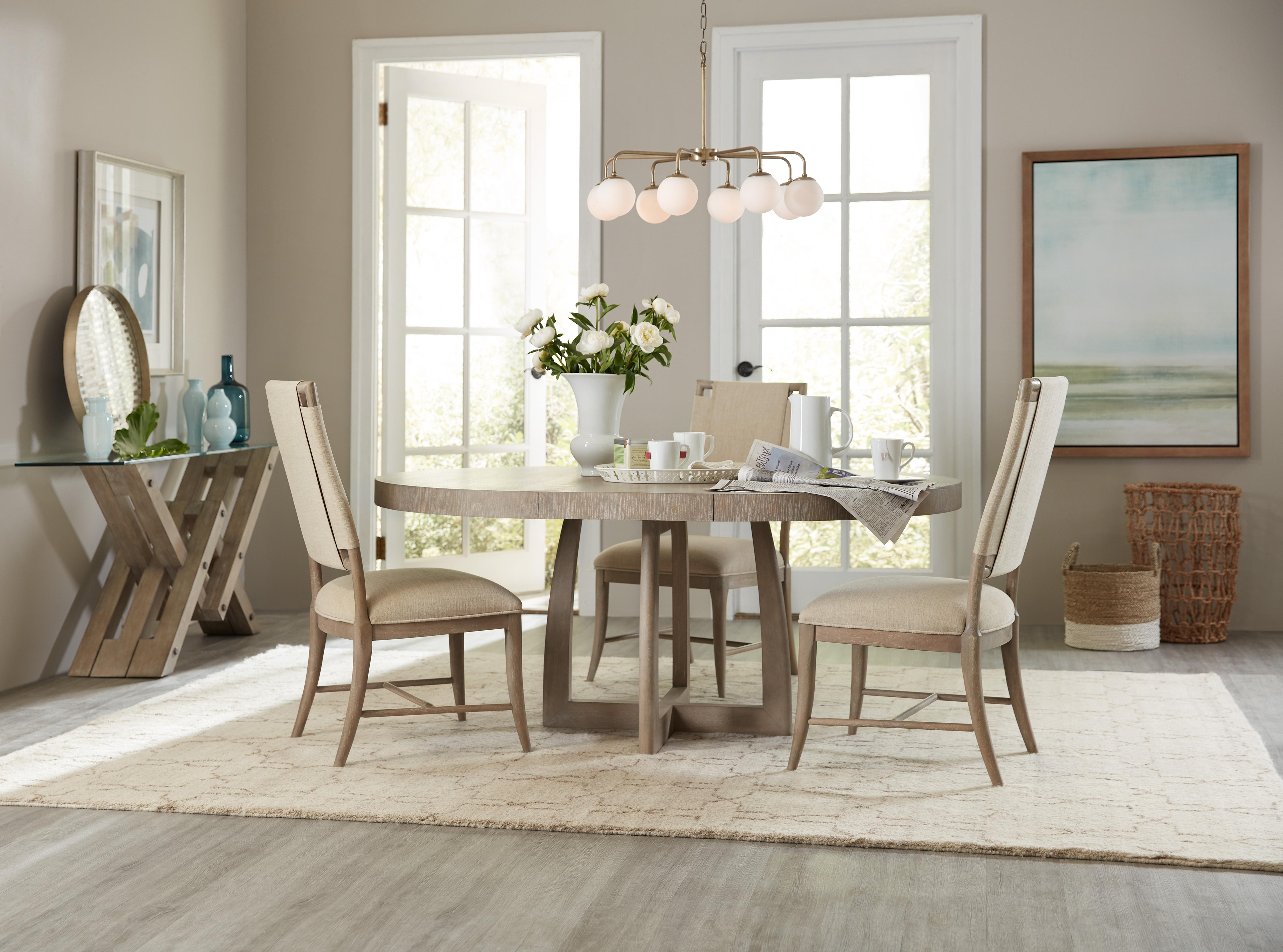 Affinity 48in Round Pedestal Dining Table w/1-18in Leaf - Luxury Home Furniture (MI)