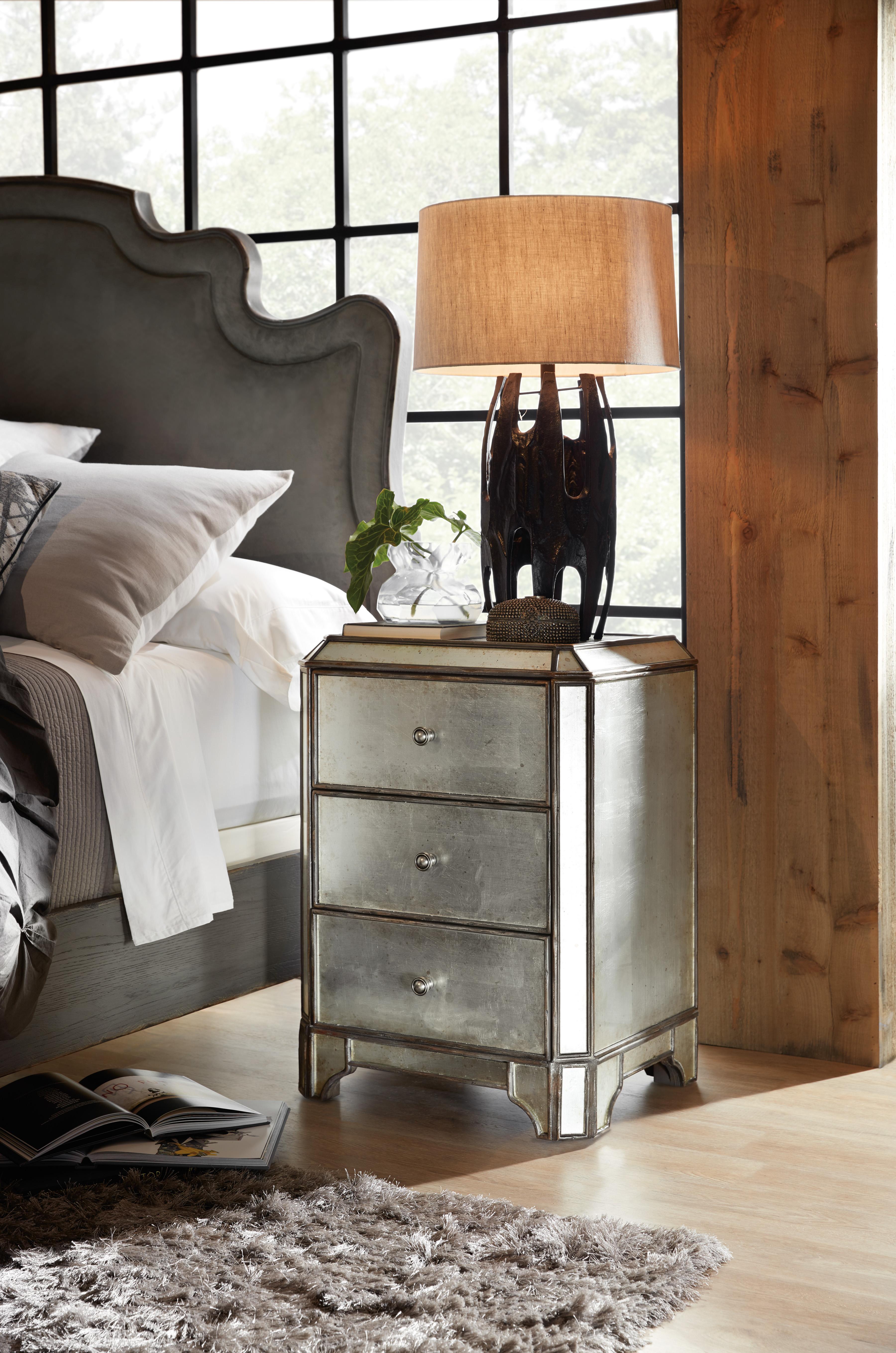 Arabella Mirrored Three-Drawer Nightstand - Luxury Home Furniture (MI)