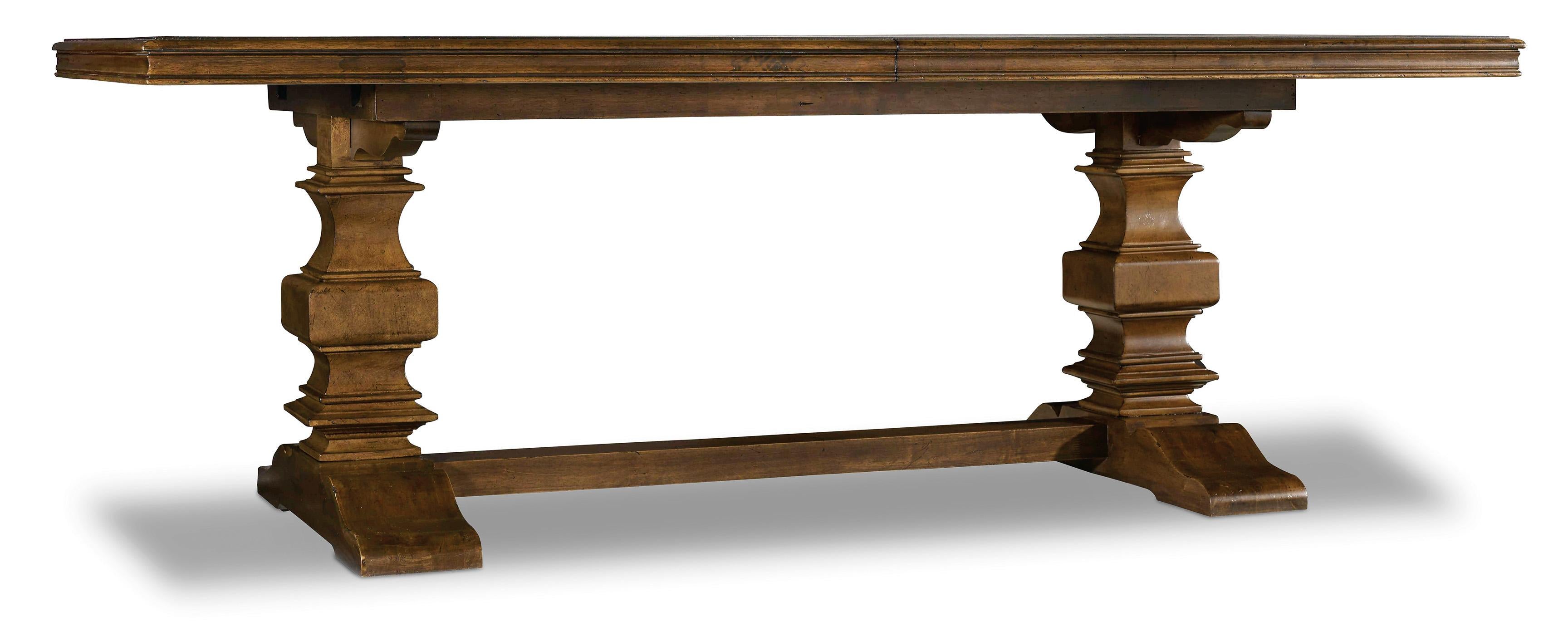 Archivist Trestle Table w/2-18in Leaves - Luxury Home Furniture (MI)