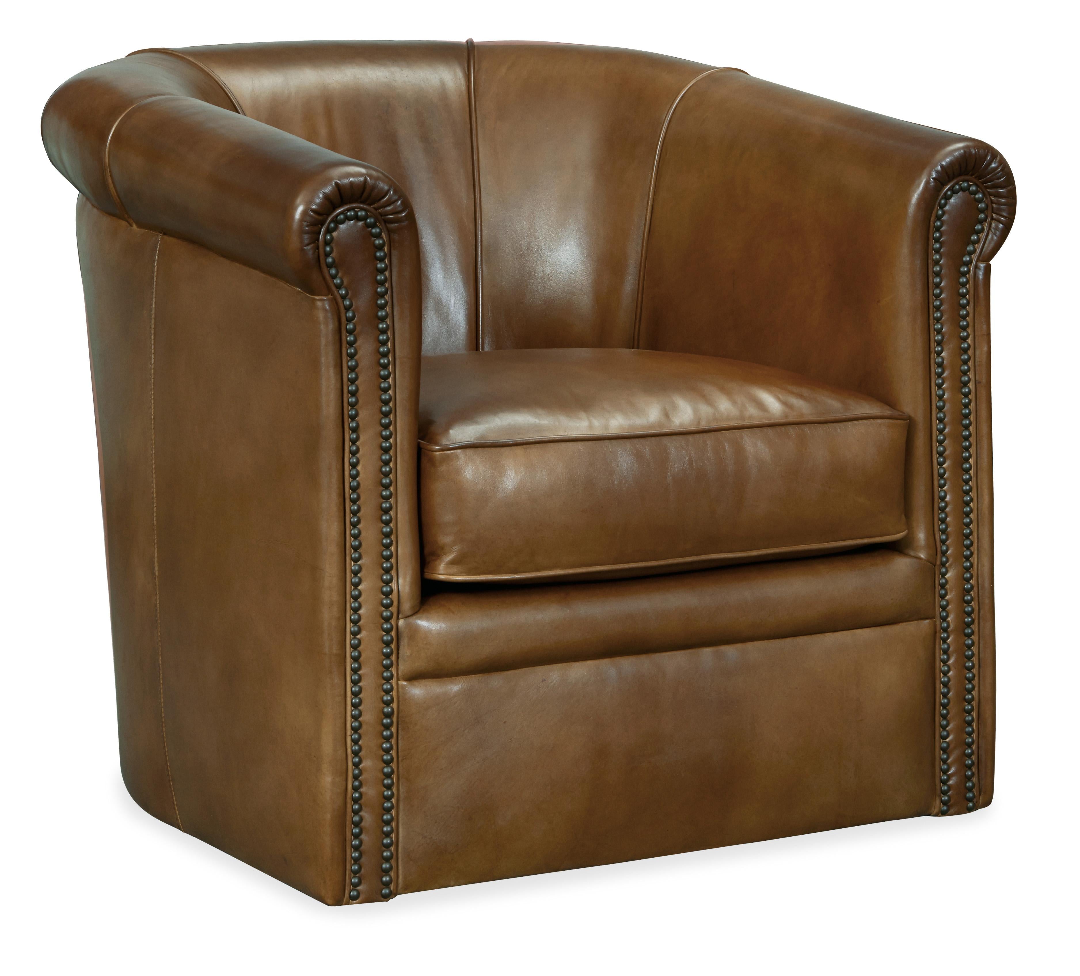 Axton Swivel Leather Club Chair - Luxury Home Furniture (MI)