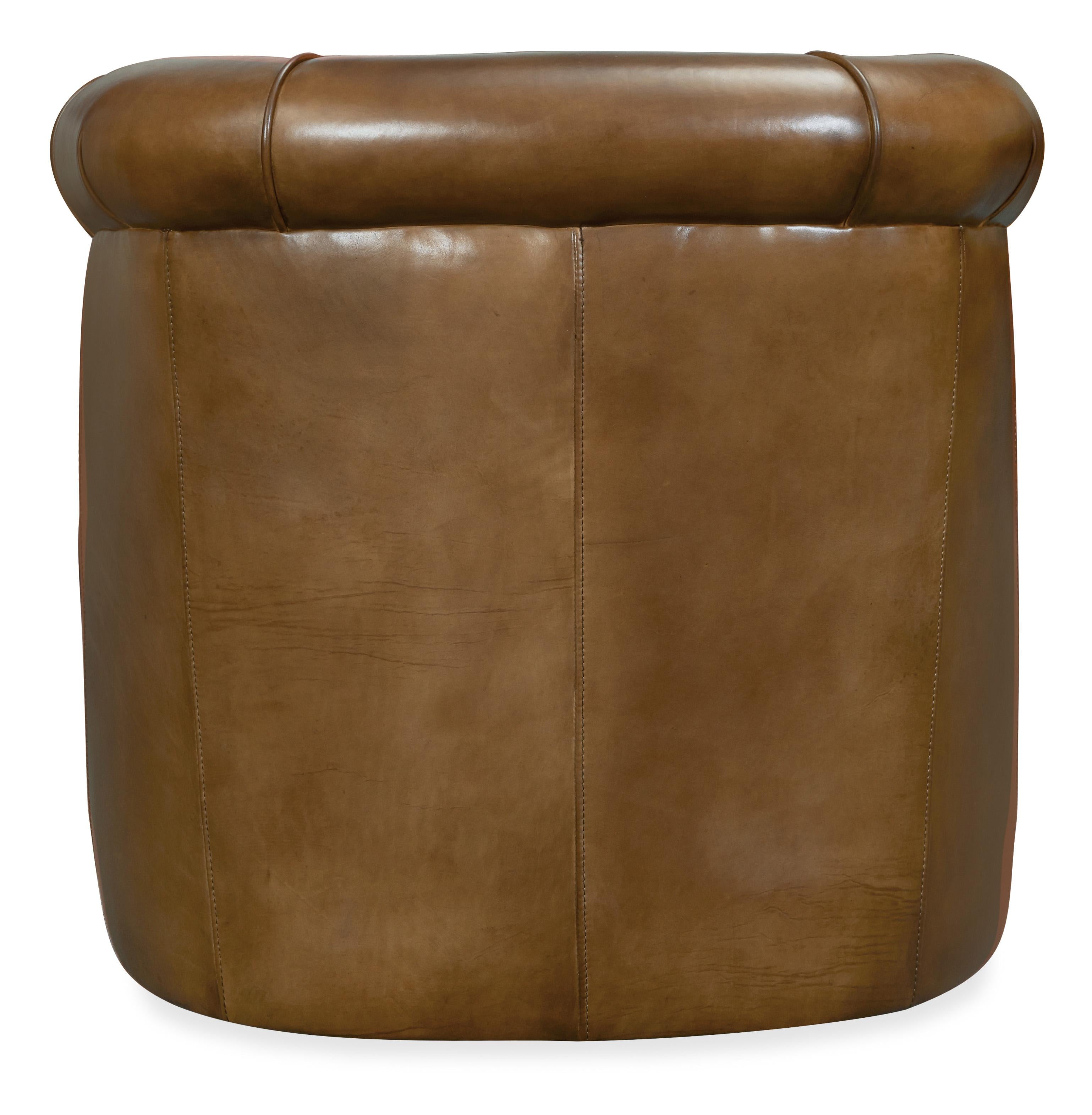 Axton Swivel Leather Club Chair - Luxury Home Furniture (MI)