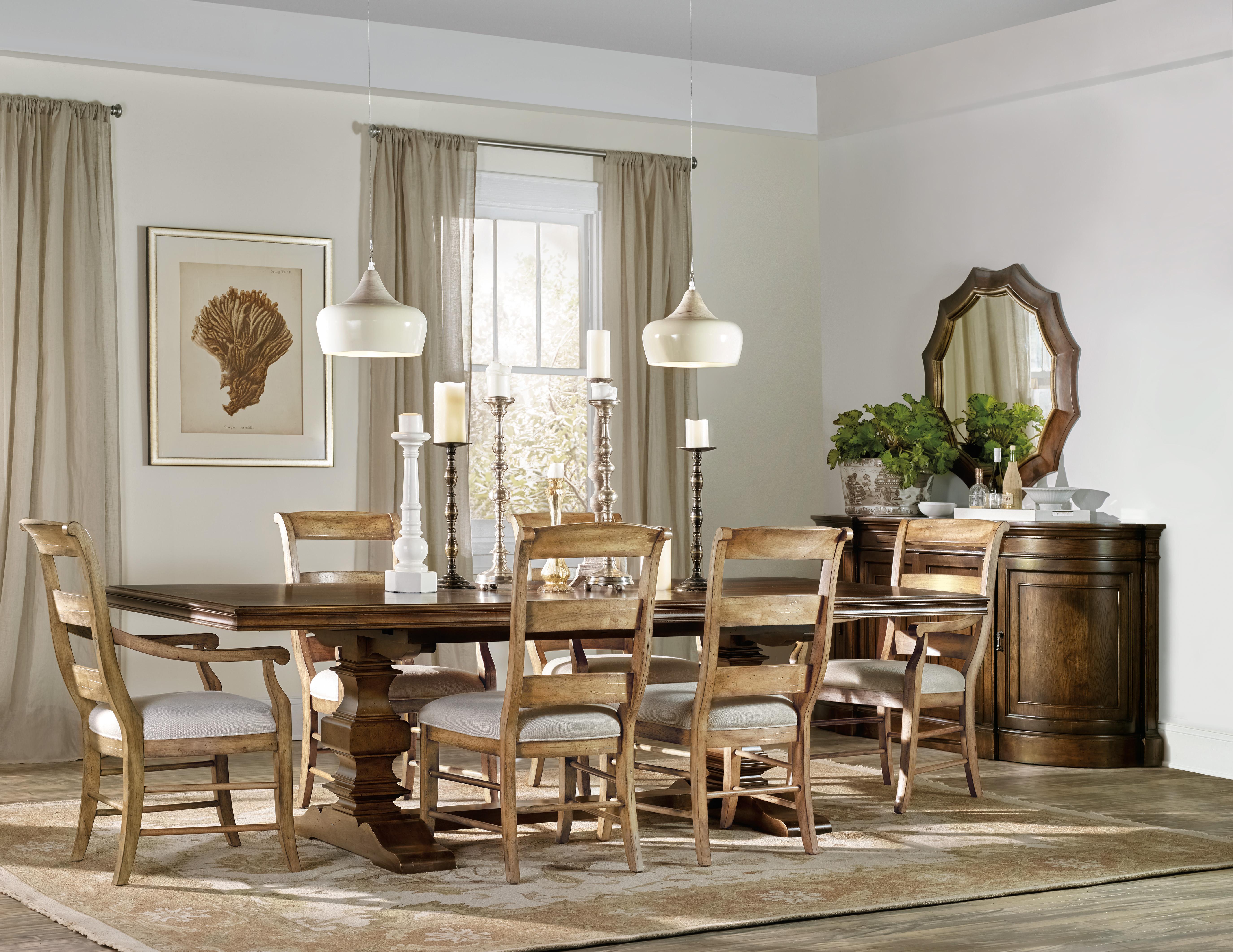 Archivist Trestle Table w/2-18in Leaves - Luxury Home Furniture (MI)