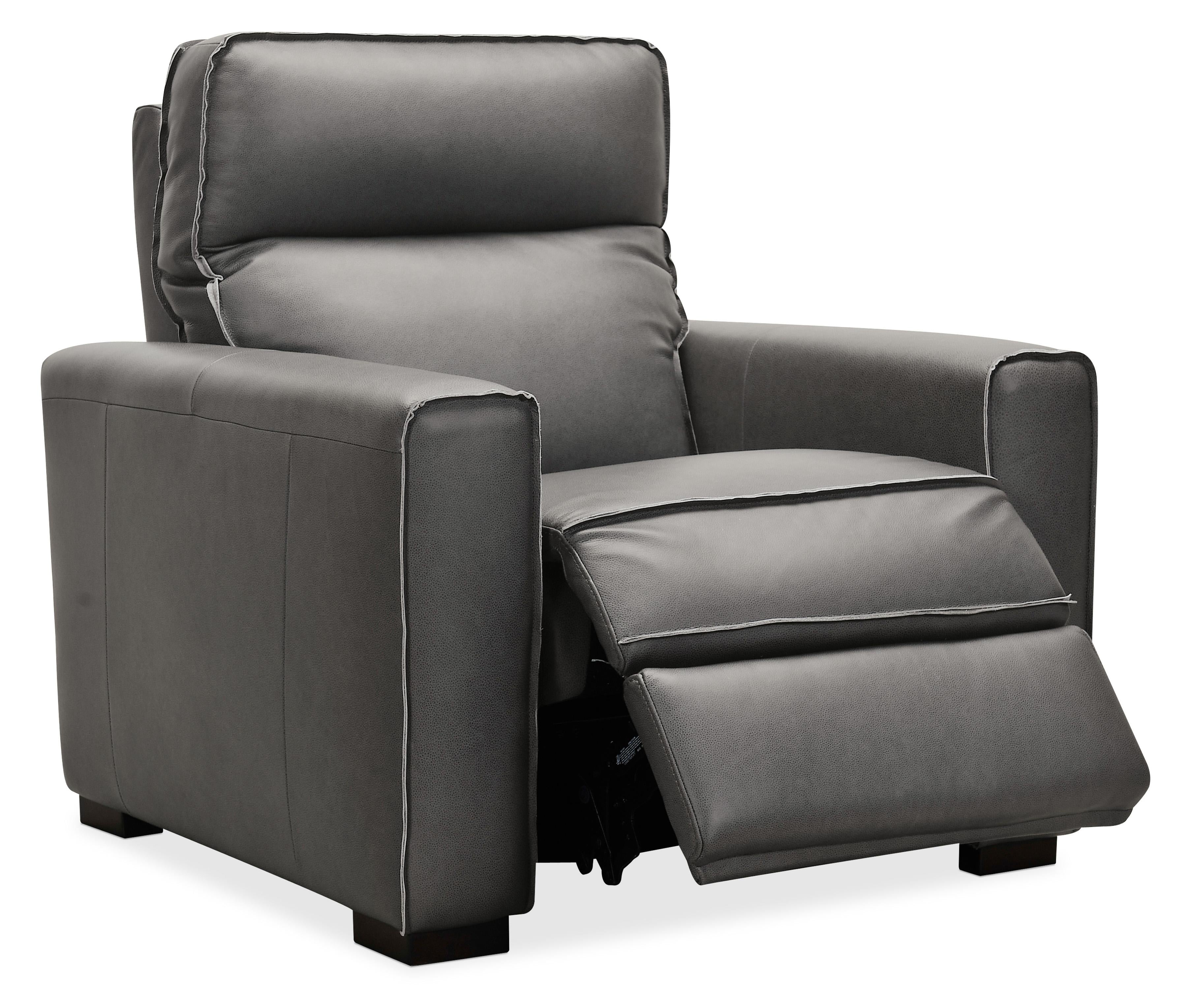 Braeburn Leather Recliner w/PWR Headrest - Luxury Home Furniture (MI)