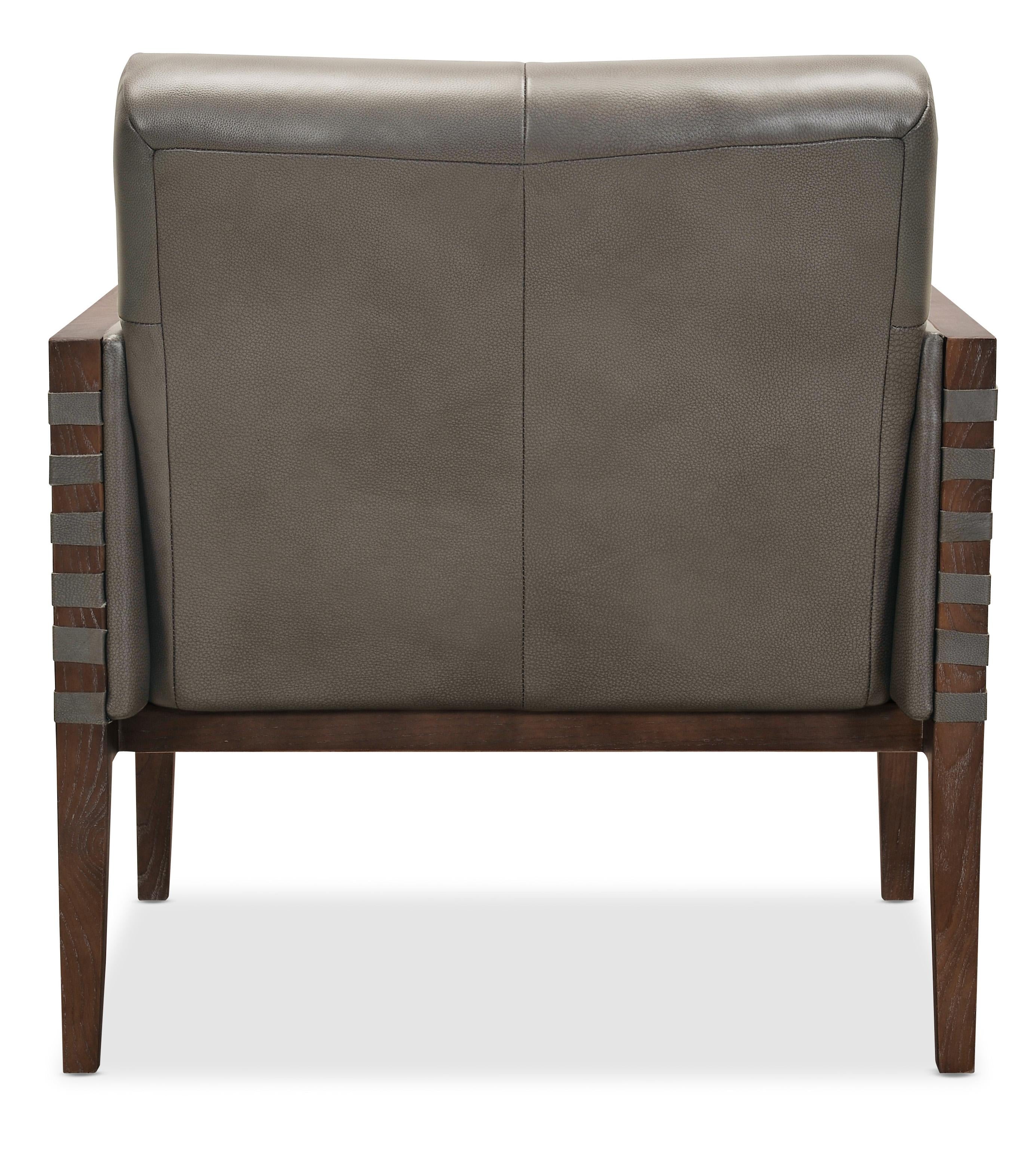 Carverdale Leather Club Chair w/Wood Frame - CC401-095 - Luxury Home Furniture (MI)