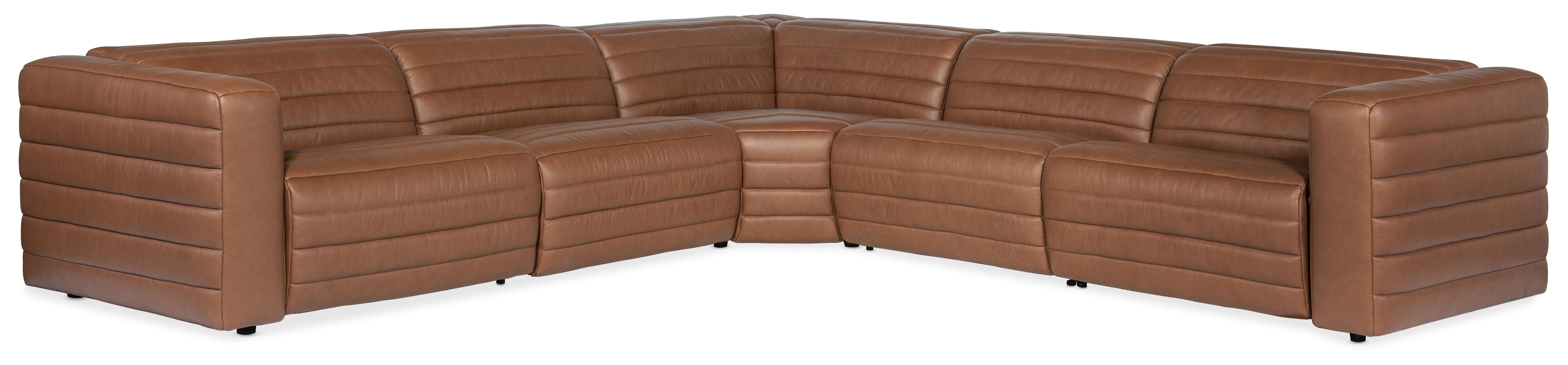 Chatelain 5-Piece Power Headrest Sectional with 2 Power Recliners - SS454-G5PS-088 - Luxury Home Furniture (MI)