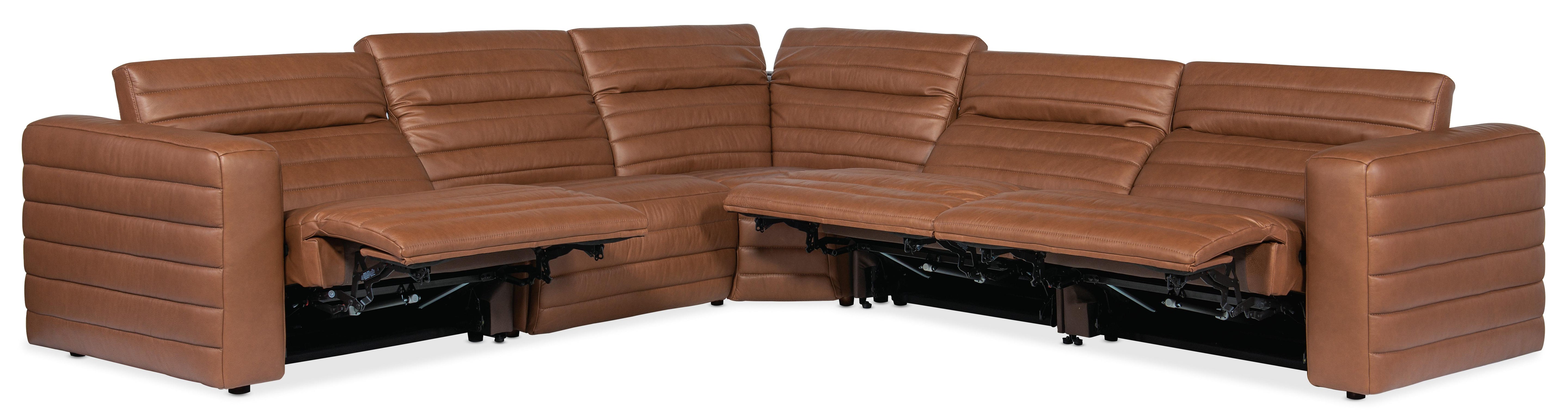 Chatelain 5-Piece Power Headrest Sectional with 2 Power Recliners - SS454-G5PS-088 - Luxury Home Furniture (MI)