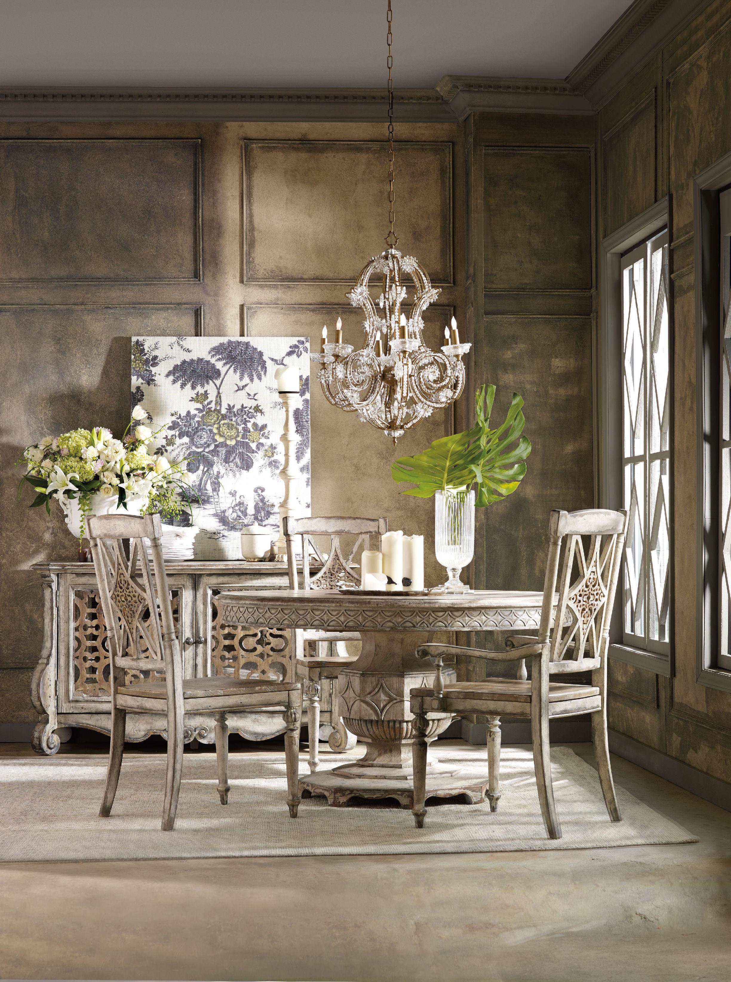 Chatelet Round Dining Table with One 20'' Leaf - Luxury Home Furniture (MI)