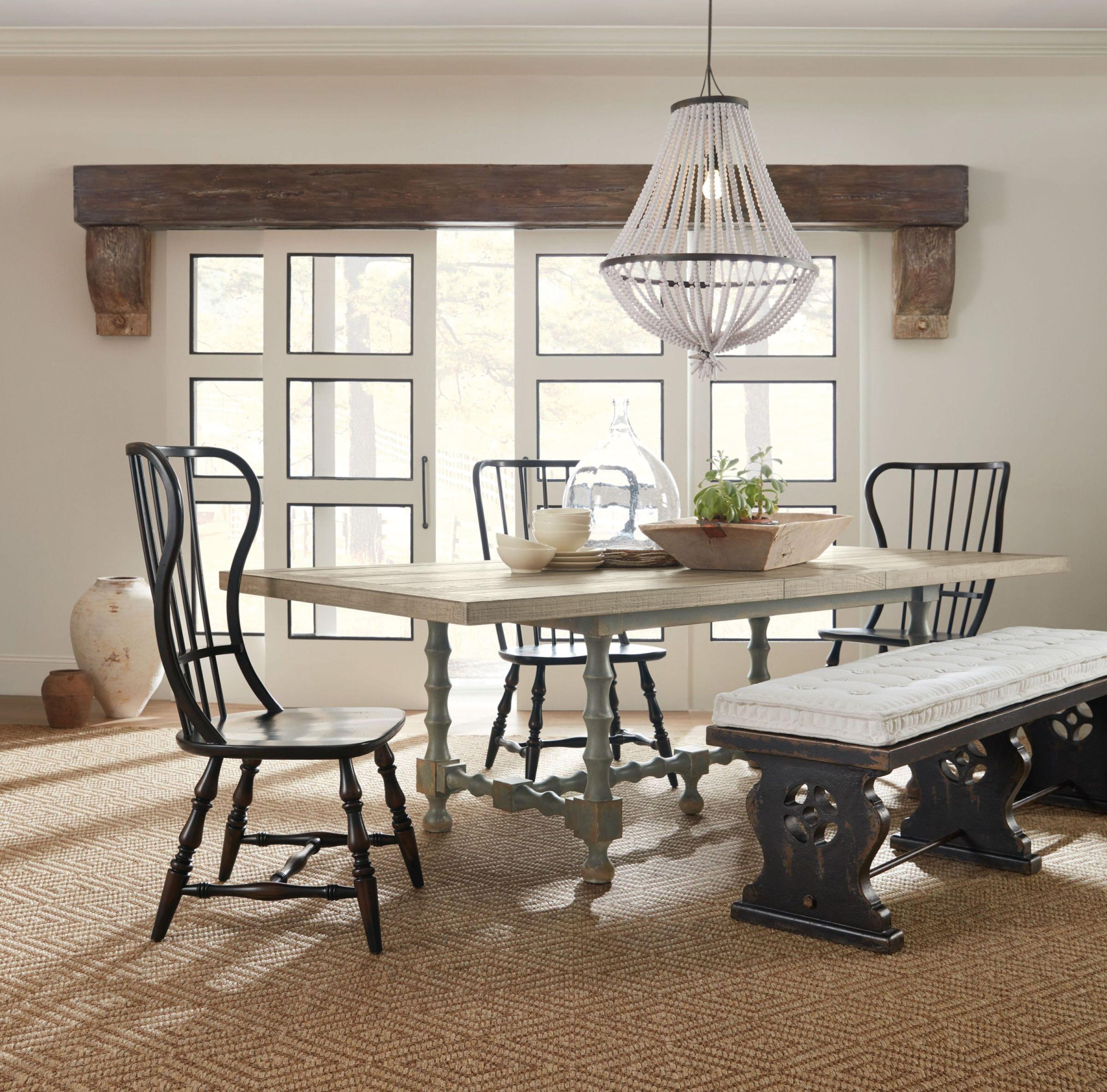 Ciao Bella 84in Trestle Table w/ 2-18in Leaves-Natural/Gray - Luxury Home Furniture (MI)