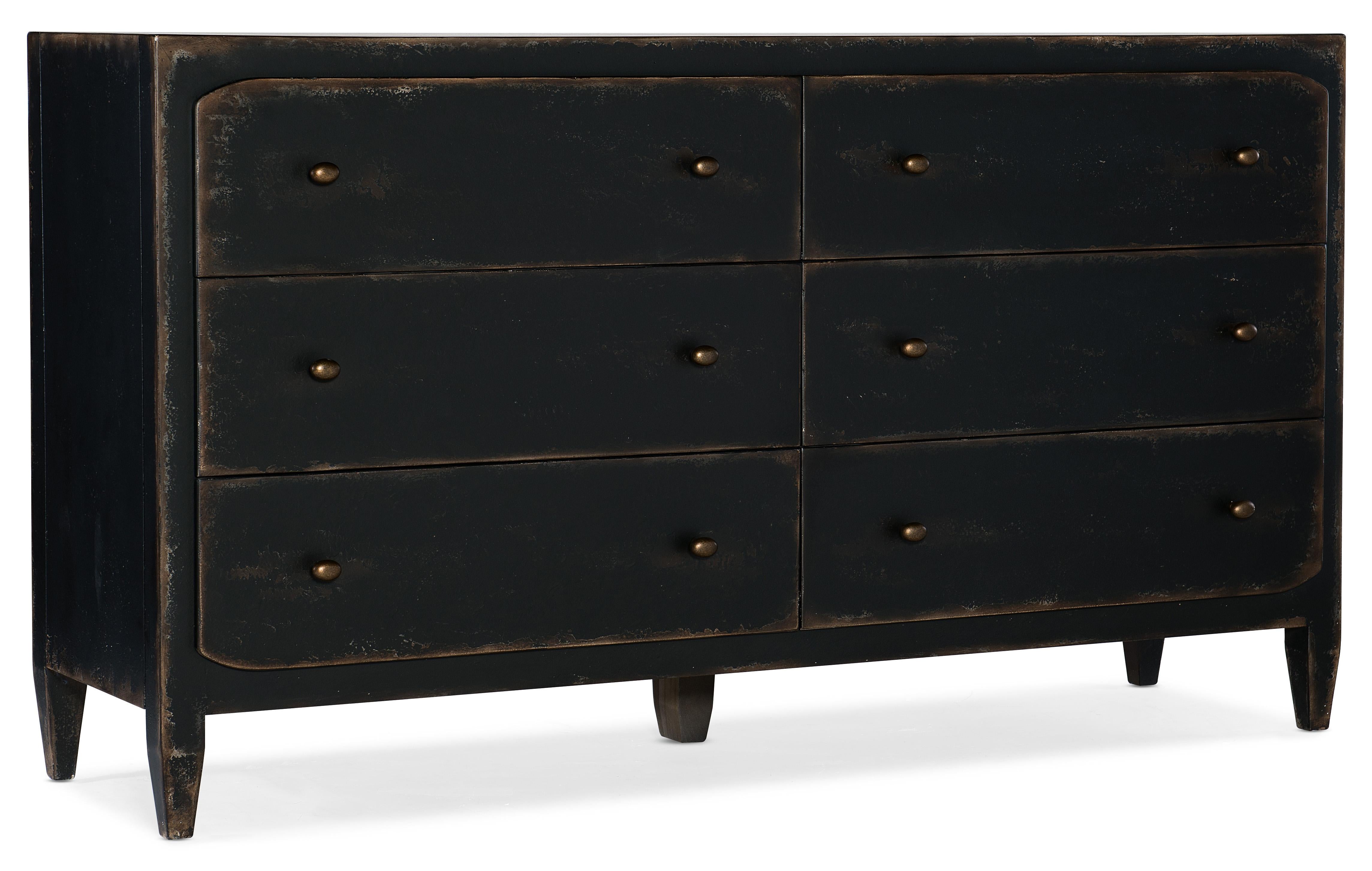 Ciao Bella Six-Drawer Dresser- Black - Luxury Home Furniture (MI)