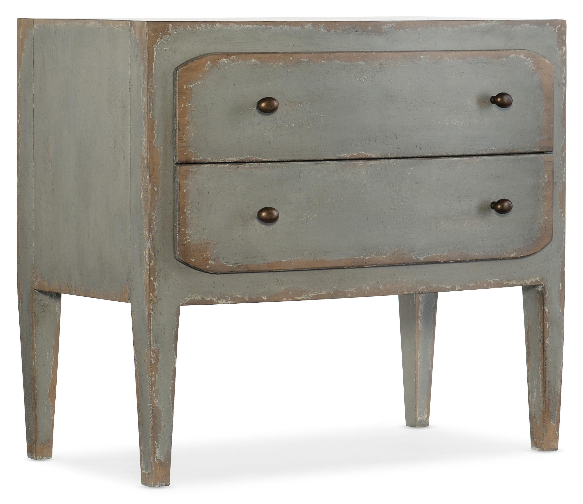 Ciao Bella Two-Drawer Nightstand- Speckled Gray - Luxury Home Furniture (MI)