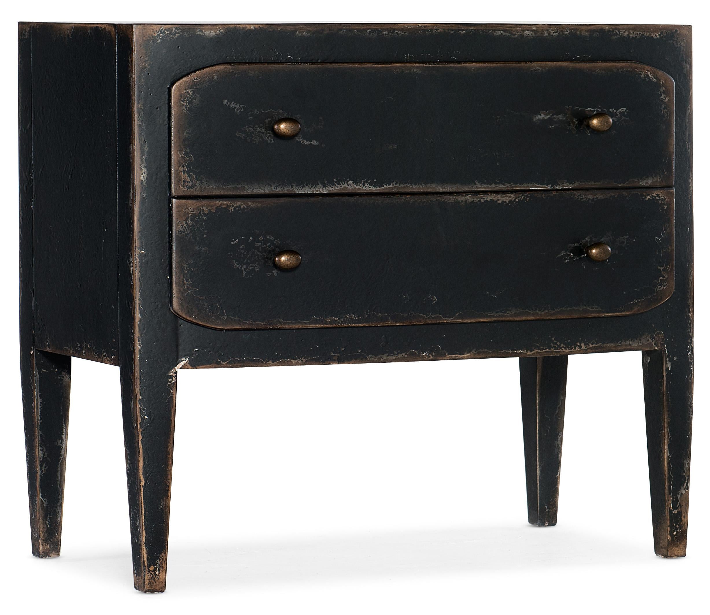 Ciao Bella Two-Drawer Nightstand- Black - Luxury Home Furniture (MI)