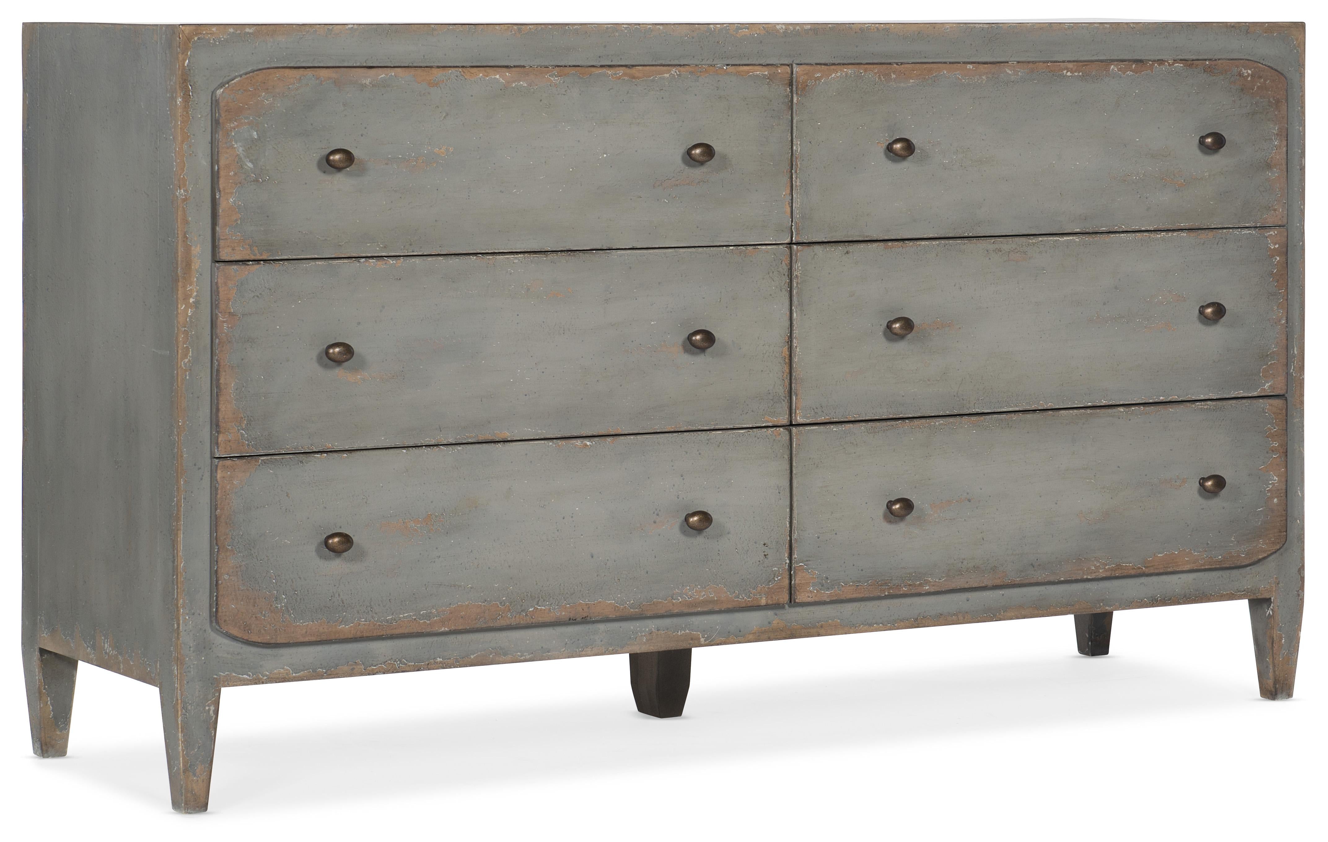 Ciao Bella Six-Drawer Dresser- Speckled Gray - Luxury Home Furniture (MI)