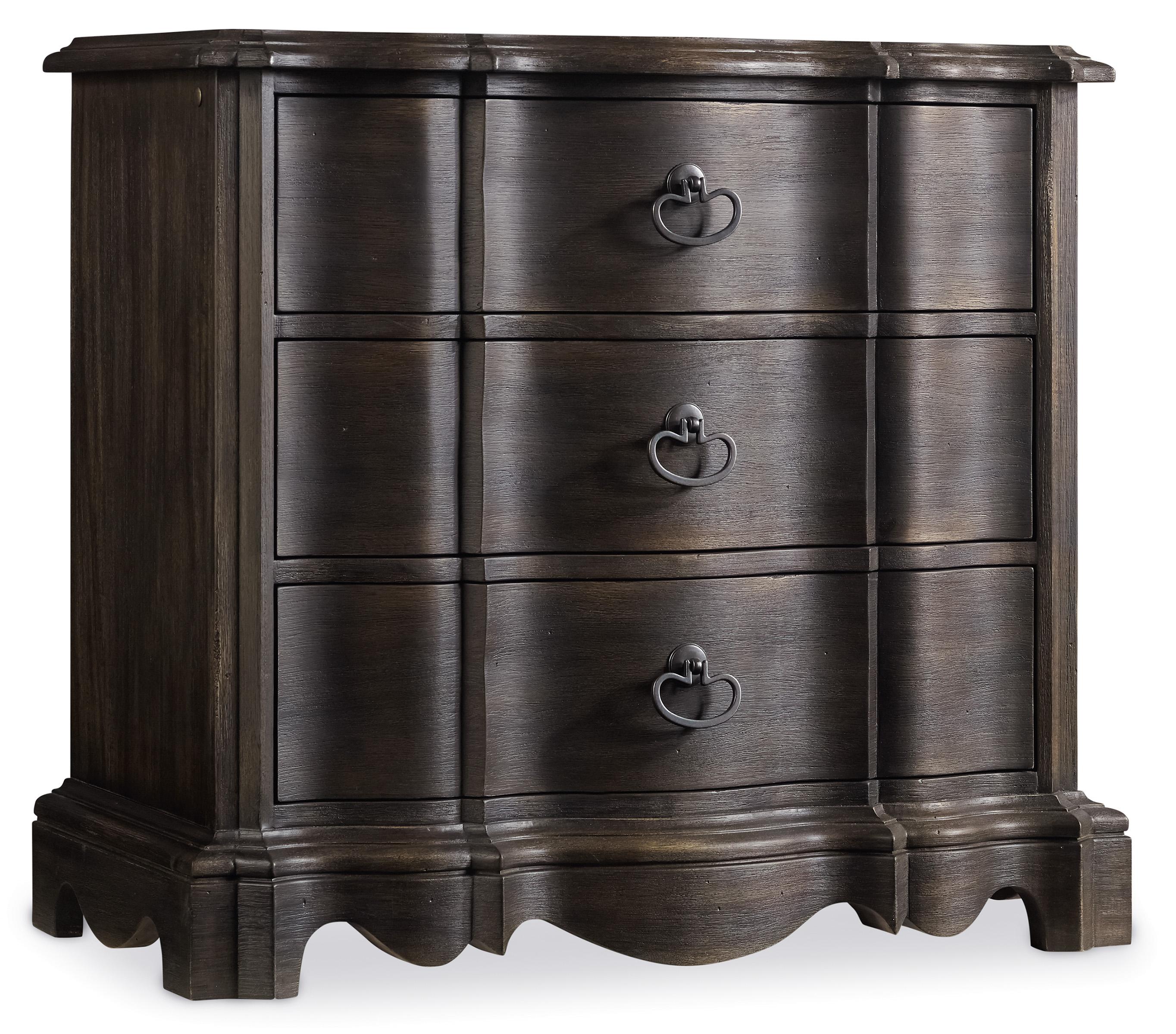 Corsica Dark Three Drawer Nightstand - Luxury Home Furniture (MI)