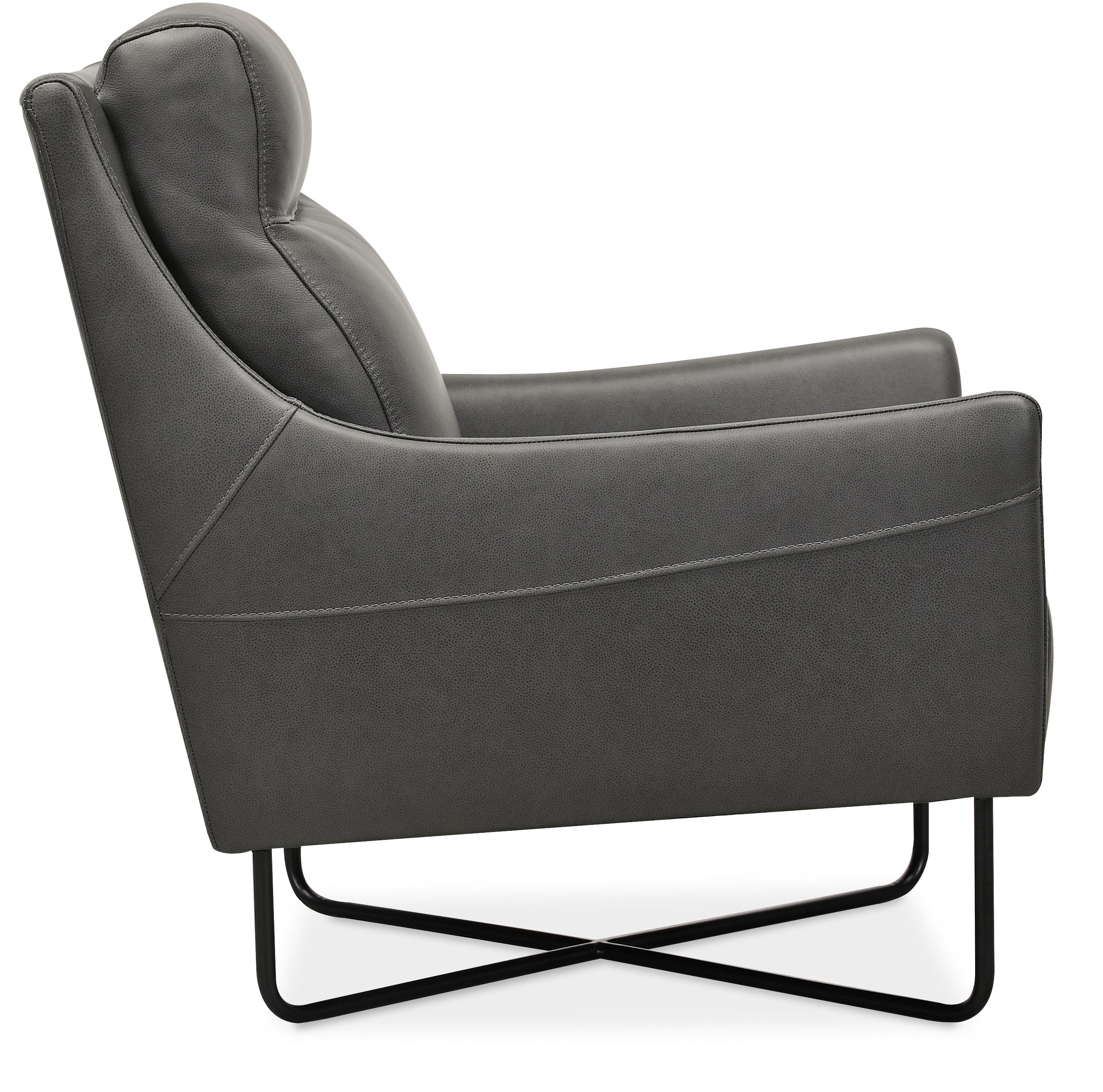 Efron Club Chair w/ Black Metal Base - Luxury Home Furniture (MI)